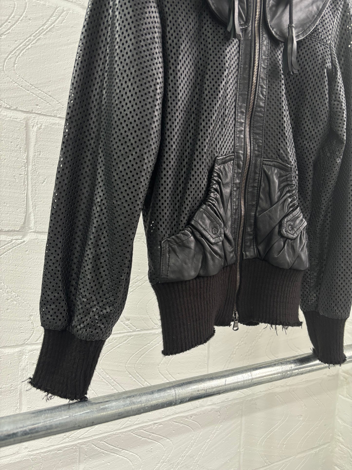 GIORGIO BRATO PERFORATED LEATHER JACKET