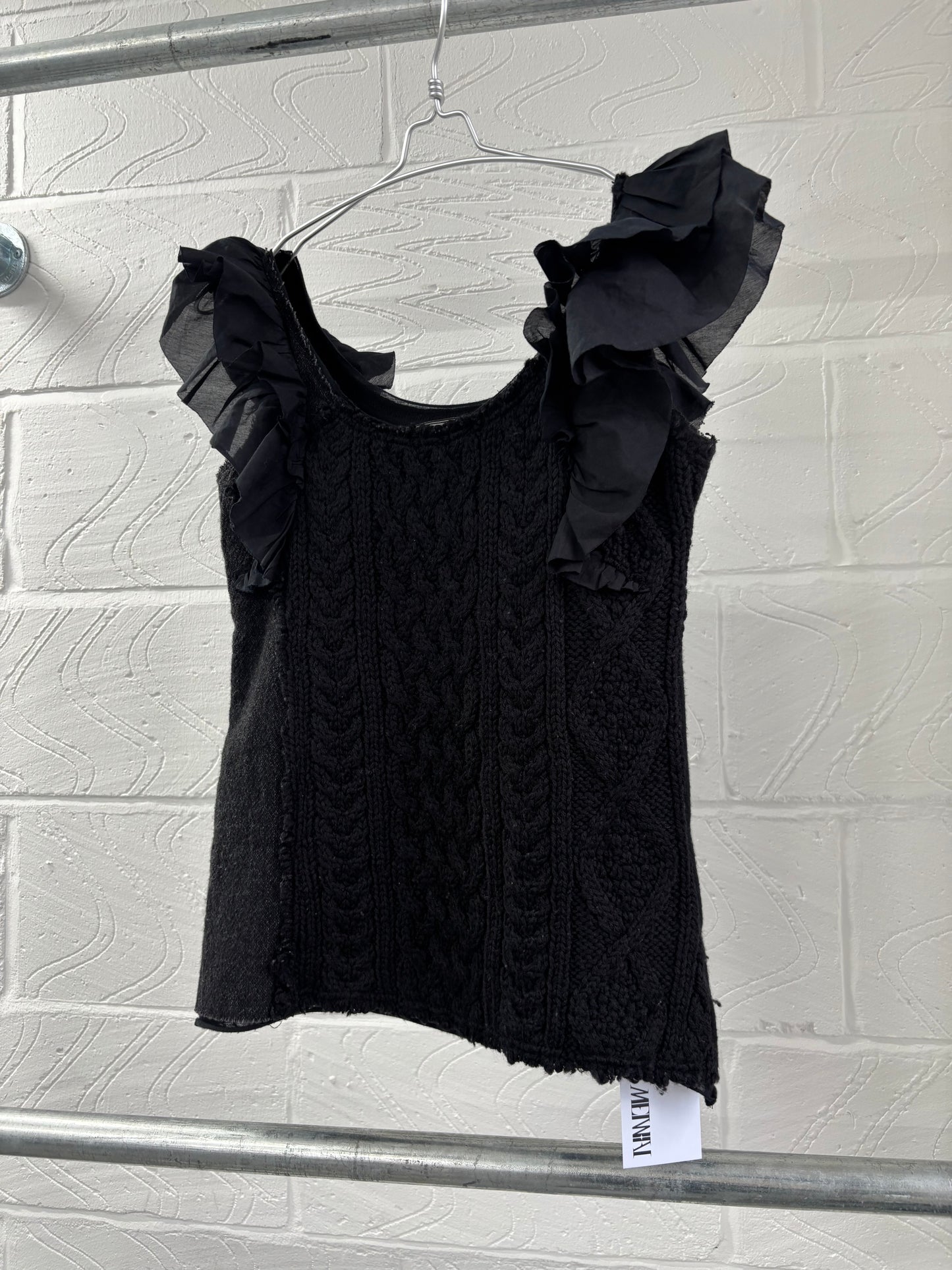 JAPANESE DESIGNER WOOL FRILLY TANK