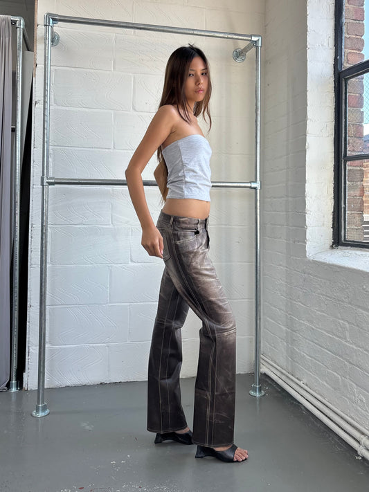 JITROIS LAMB LEATHER TROUSERS