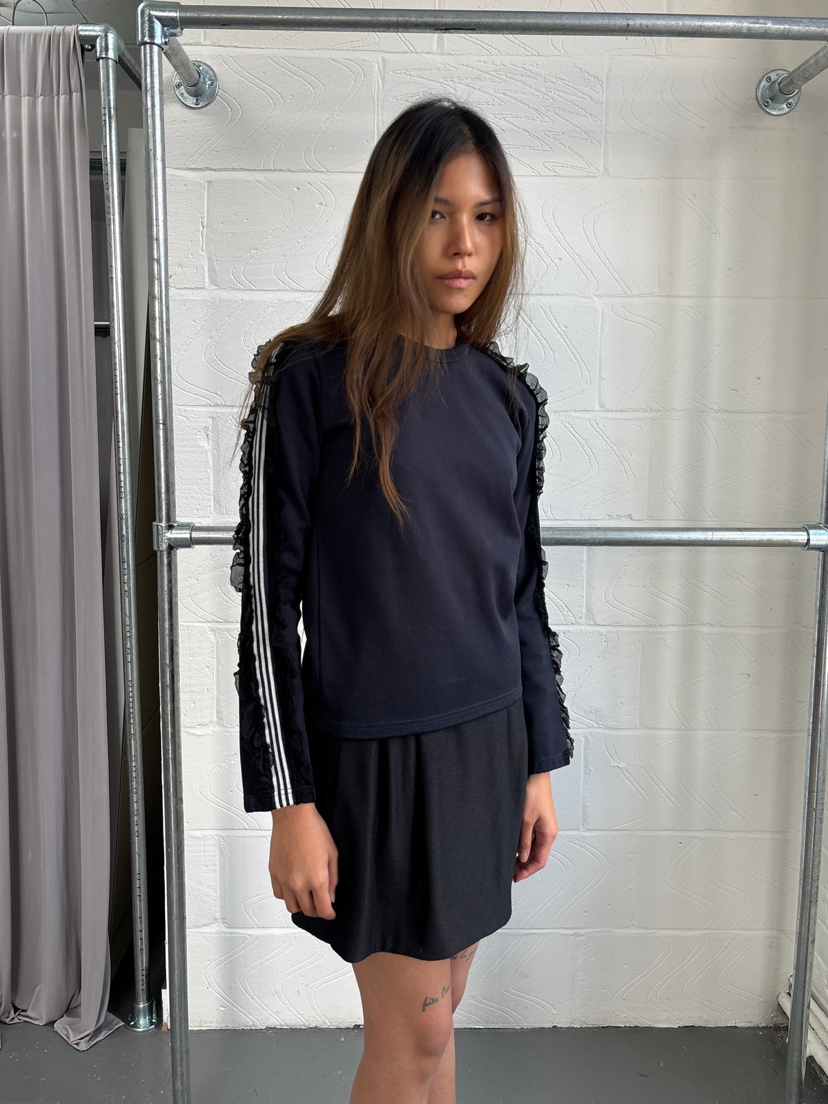 CDG SS2005 FRILLY SLEEVE SWEATSHIRT