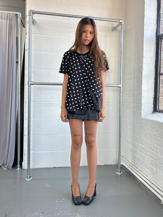 ZUCCA BATWING POLKA DECONSTRUCTED TOP