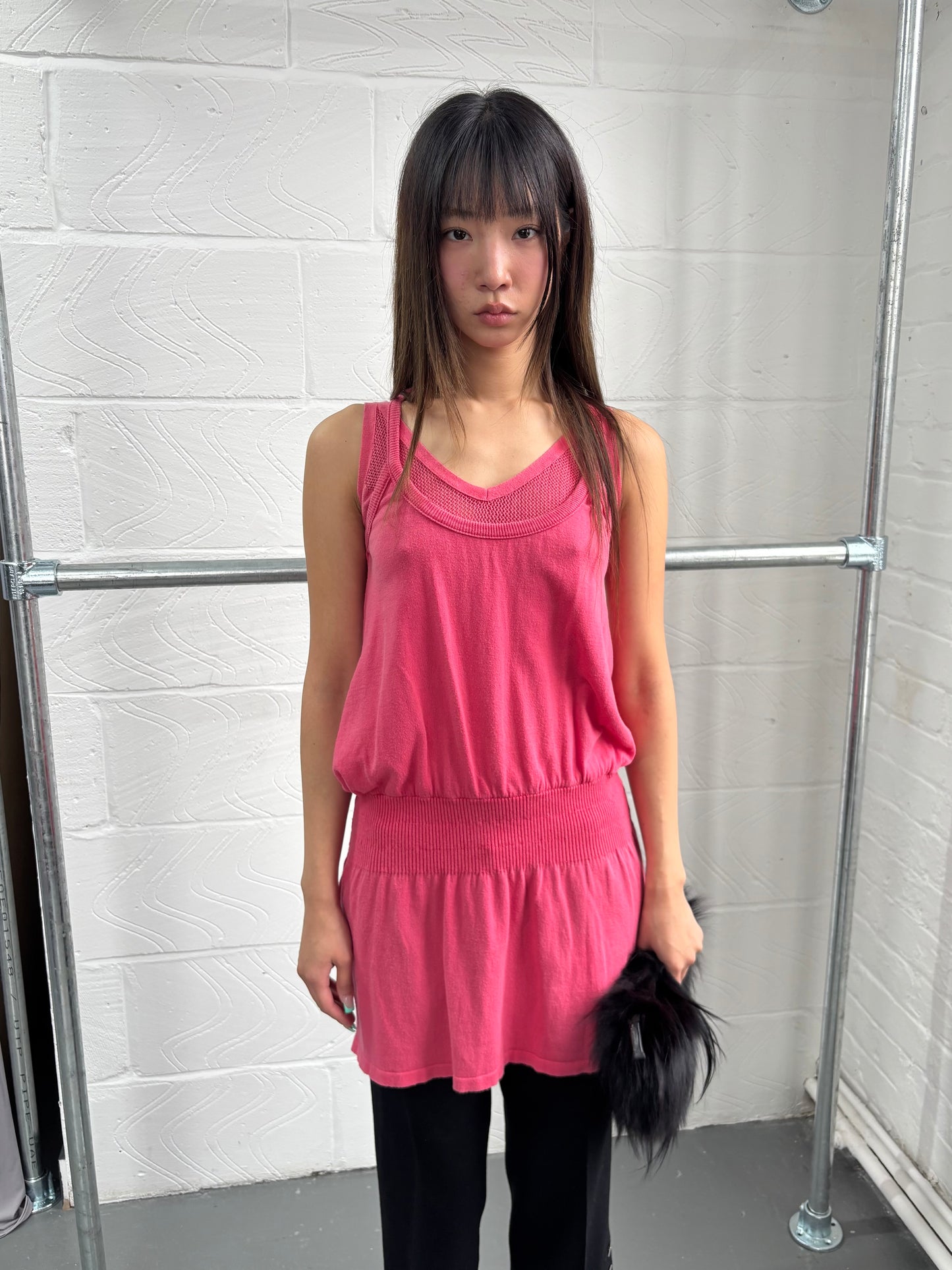 PATRIZIA PEPE DOUBLE LAYER JERSEY DRESS