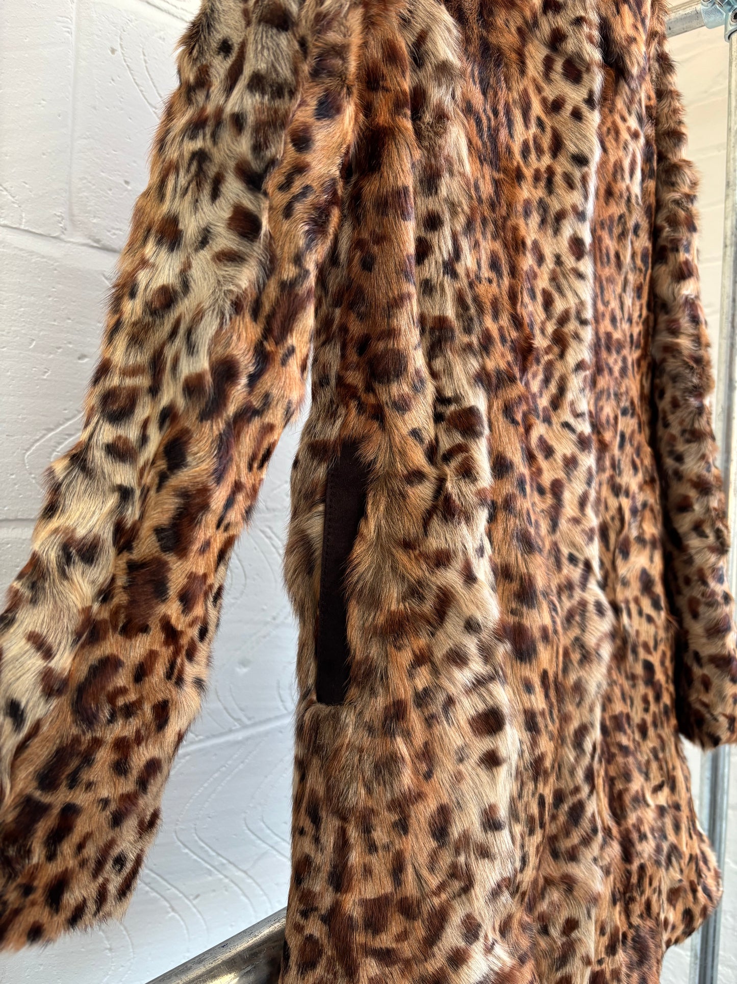 GOAT FUR CHEETAH PRINT COAT