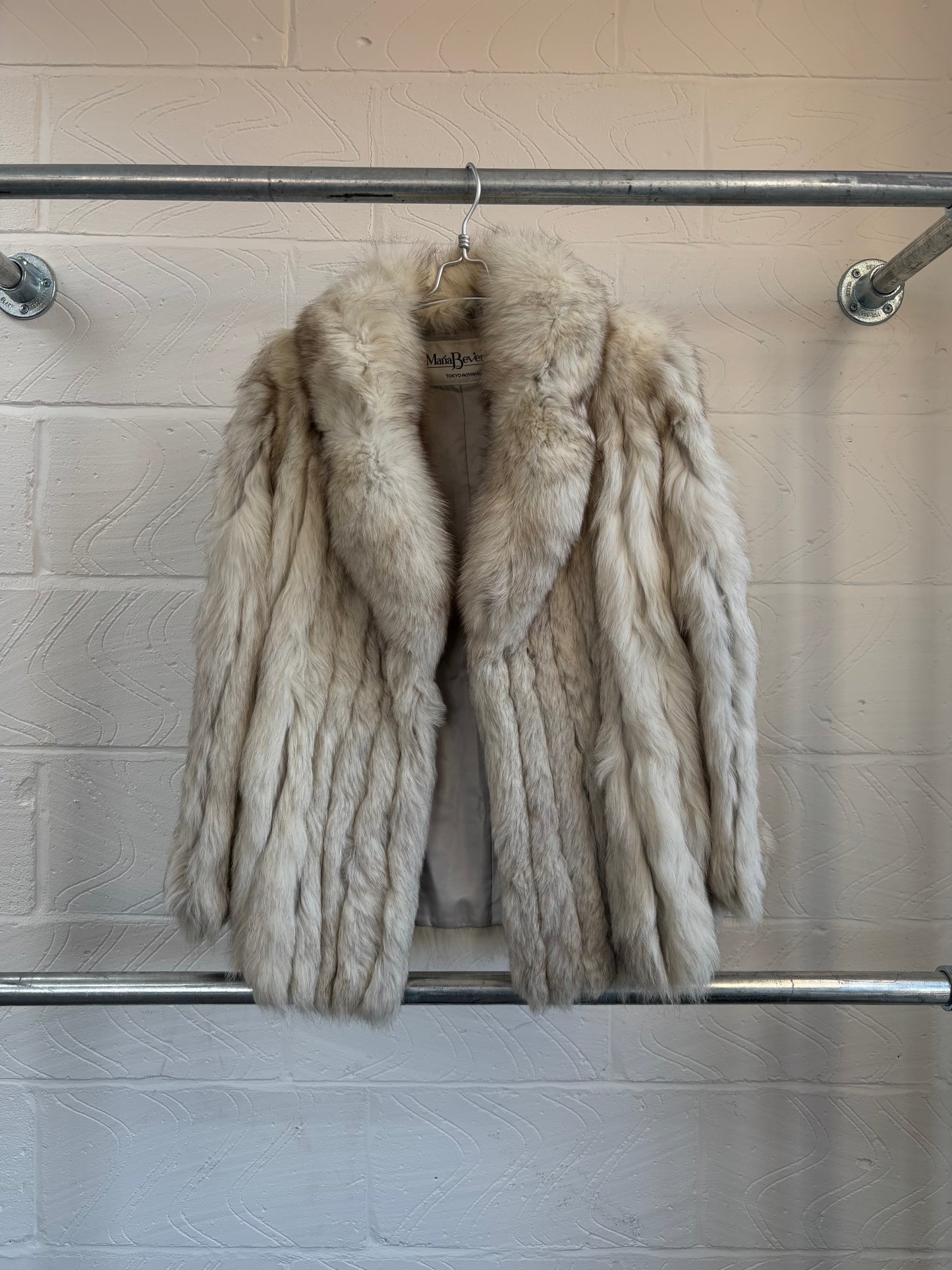 CREAM RIBBED FUR JACKET