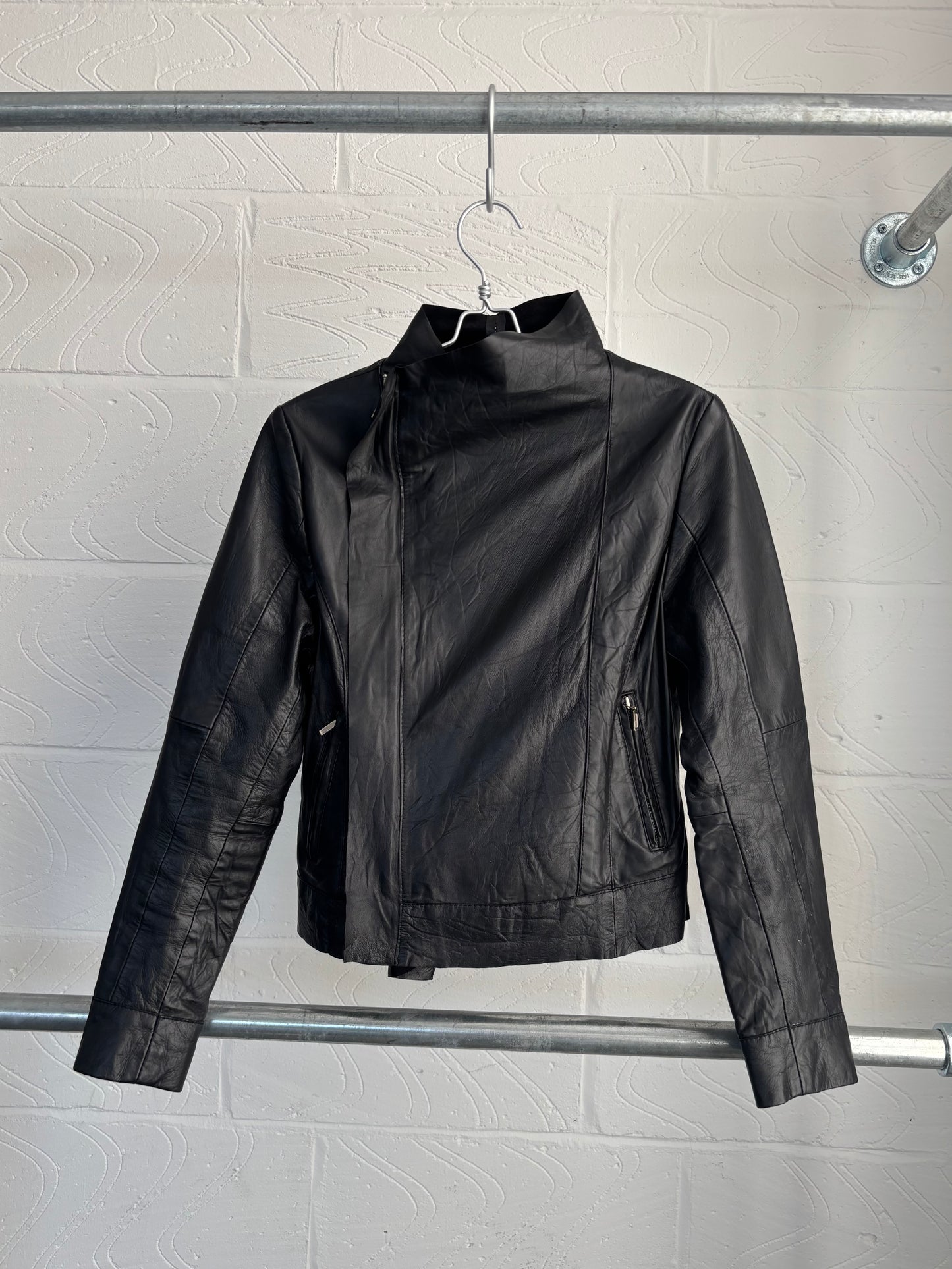 ASYMMETRIC LEATHER JACKET