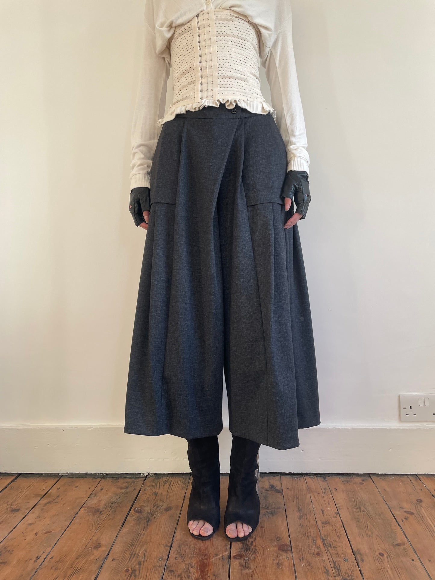 JAPANESE DESIGNER LOW CROTCH PLEATED TROUSERS