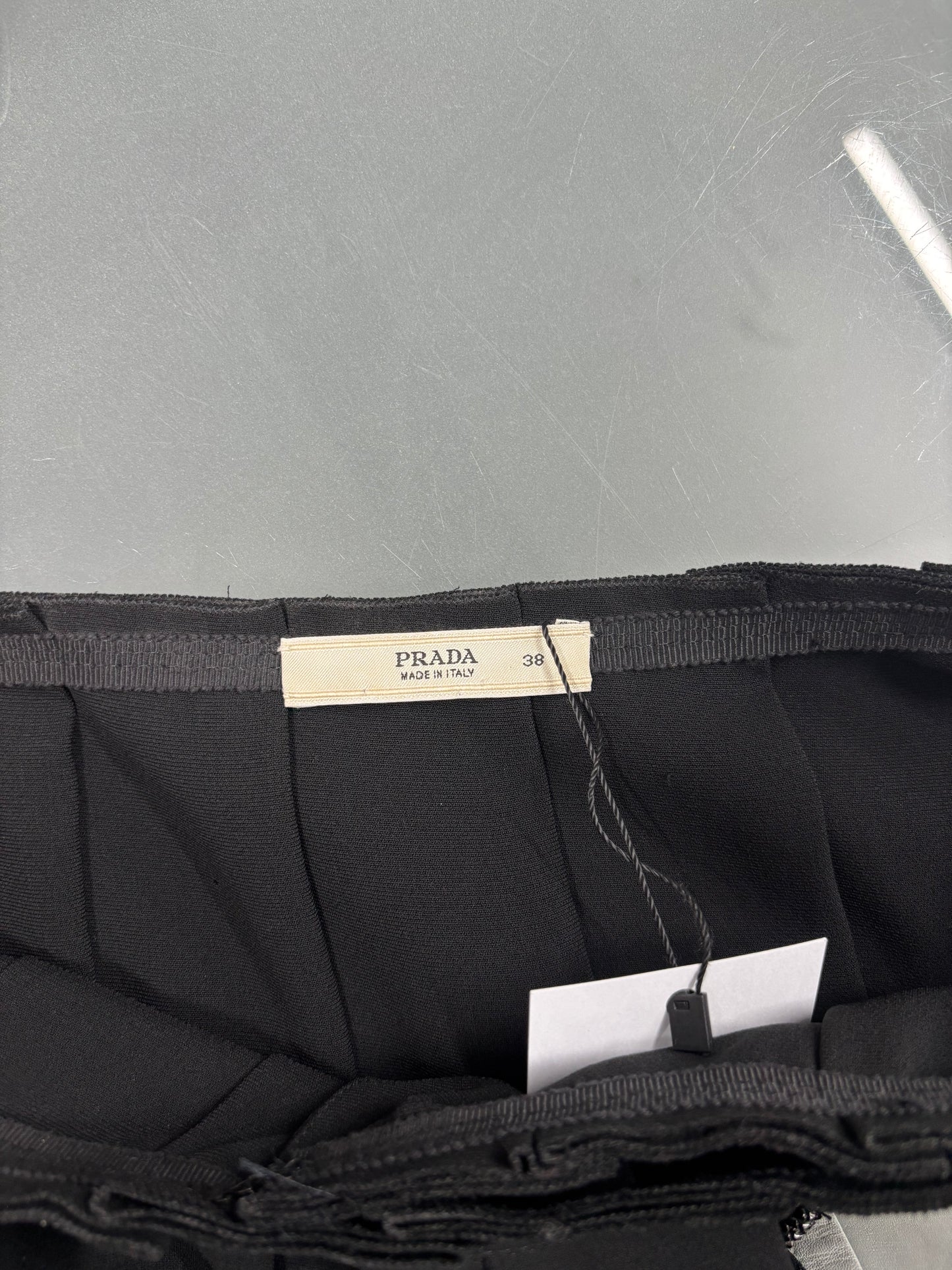 PRADA EMBELLISHED PLEATED SKIRT