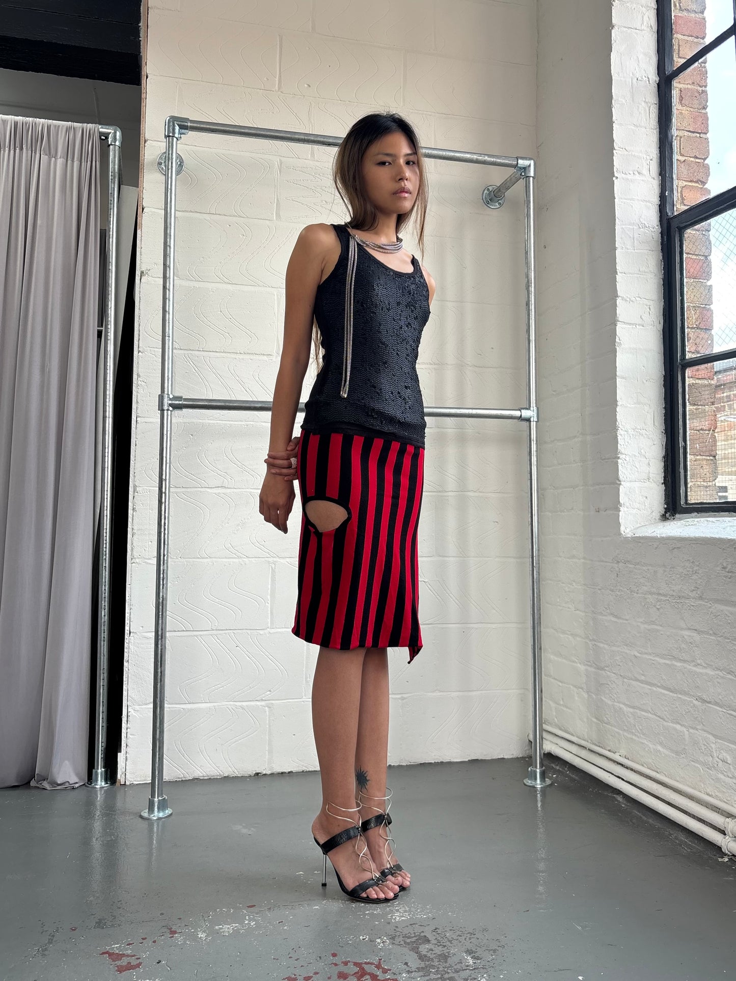 SEQUIN FRONT DECONSTRUCTED VEST