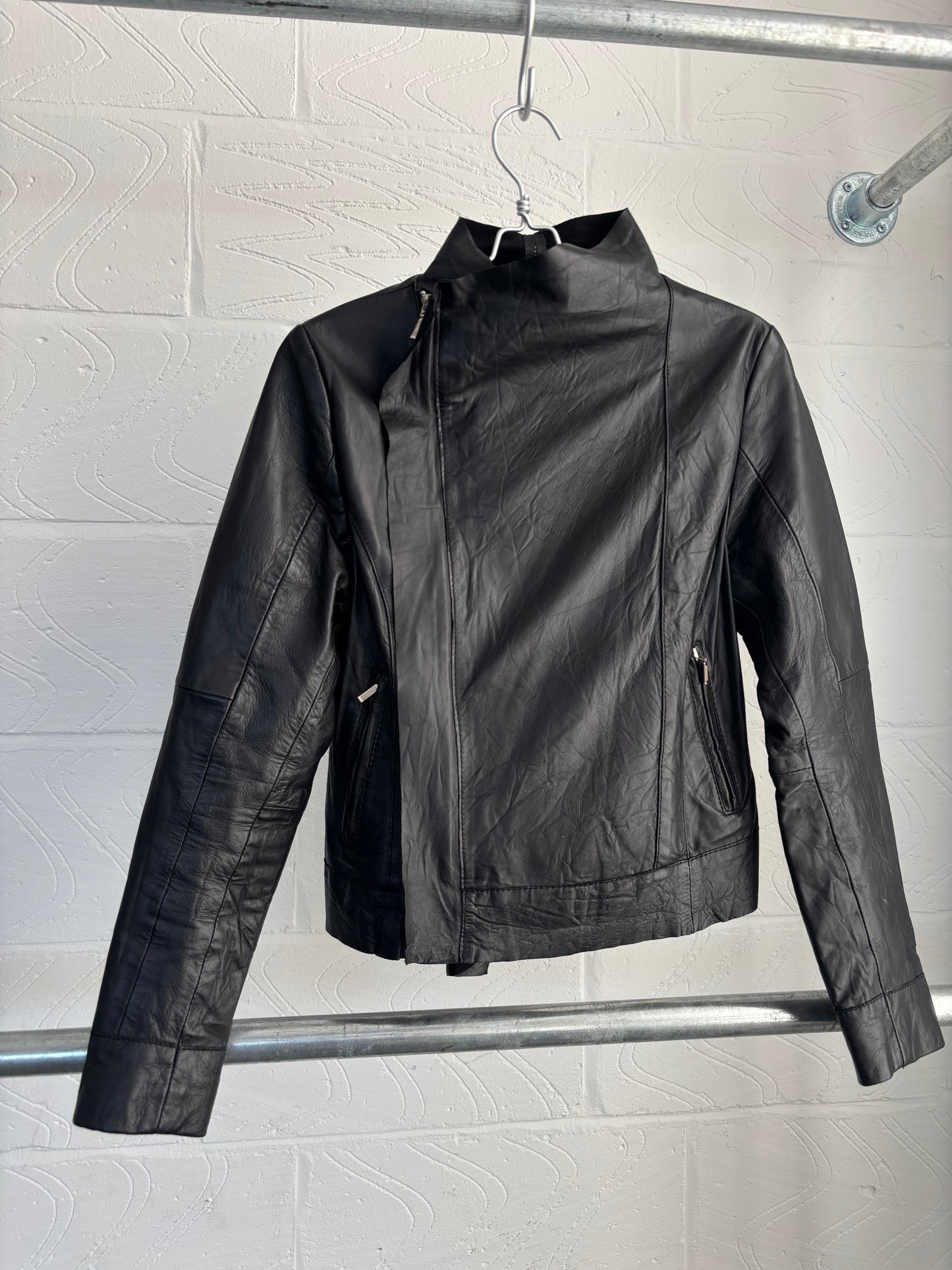 ASYMMETRIC LEATHER JACKET