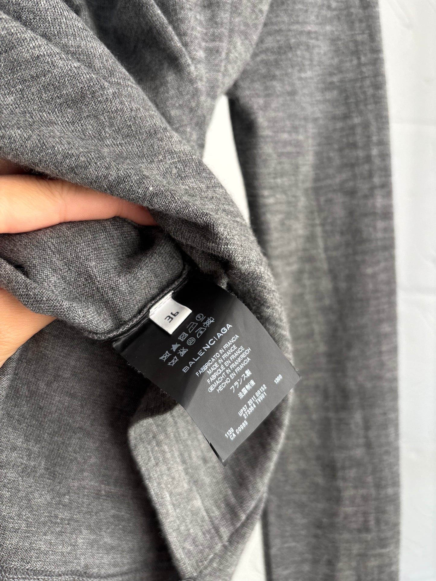 BALENCIAGA 2011 VIRGIN WOOL DRAPE JUMPER