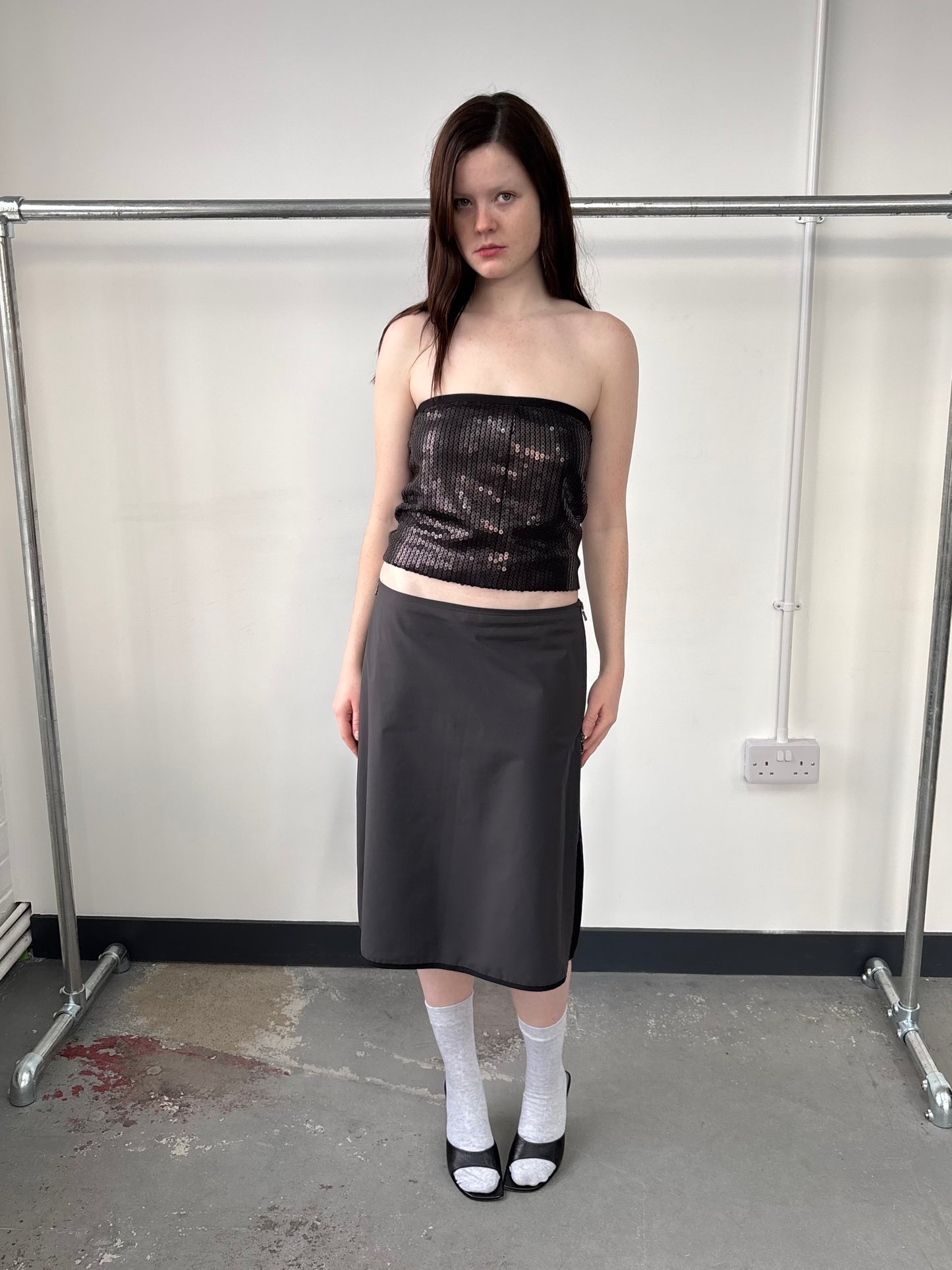 PRADA SPORT ZIP DETAIL SKIRT