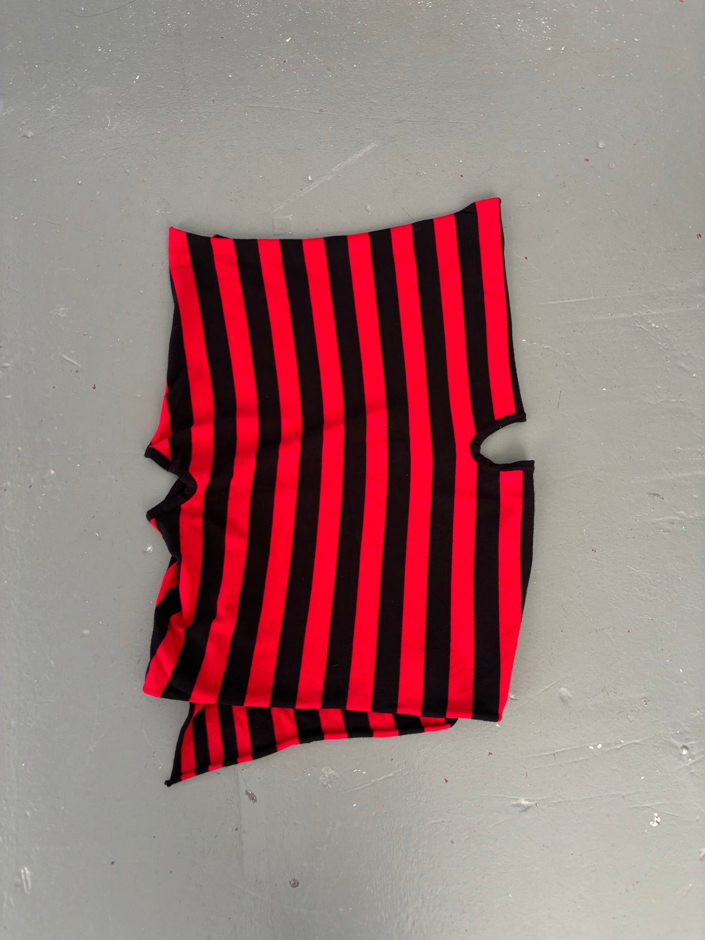 CUT OUT JERSEY STRIPE SKIRT