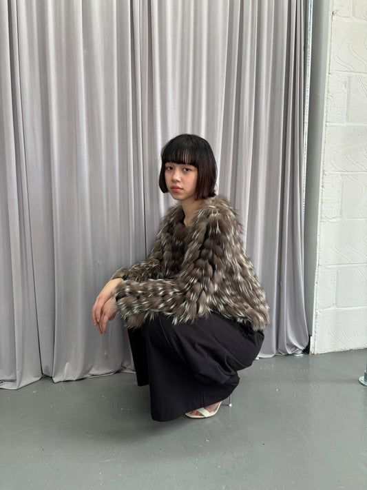 SILVER FOX FUR THIN JACKET