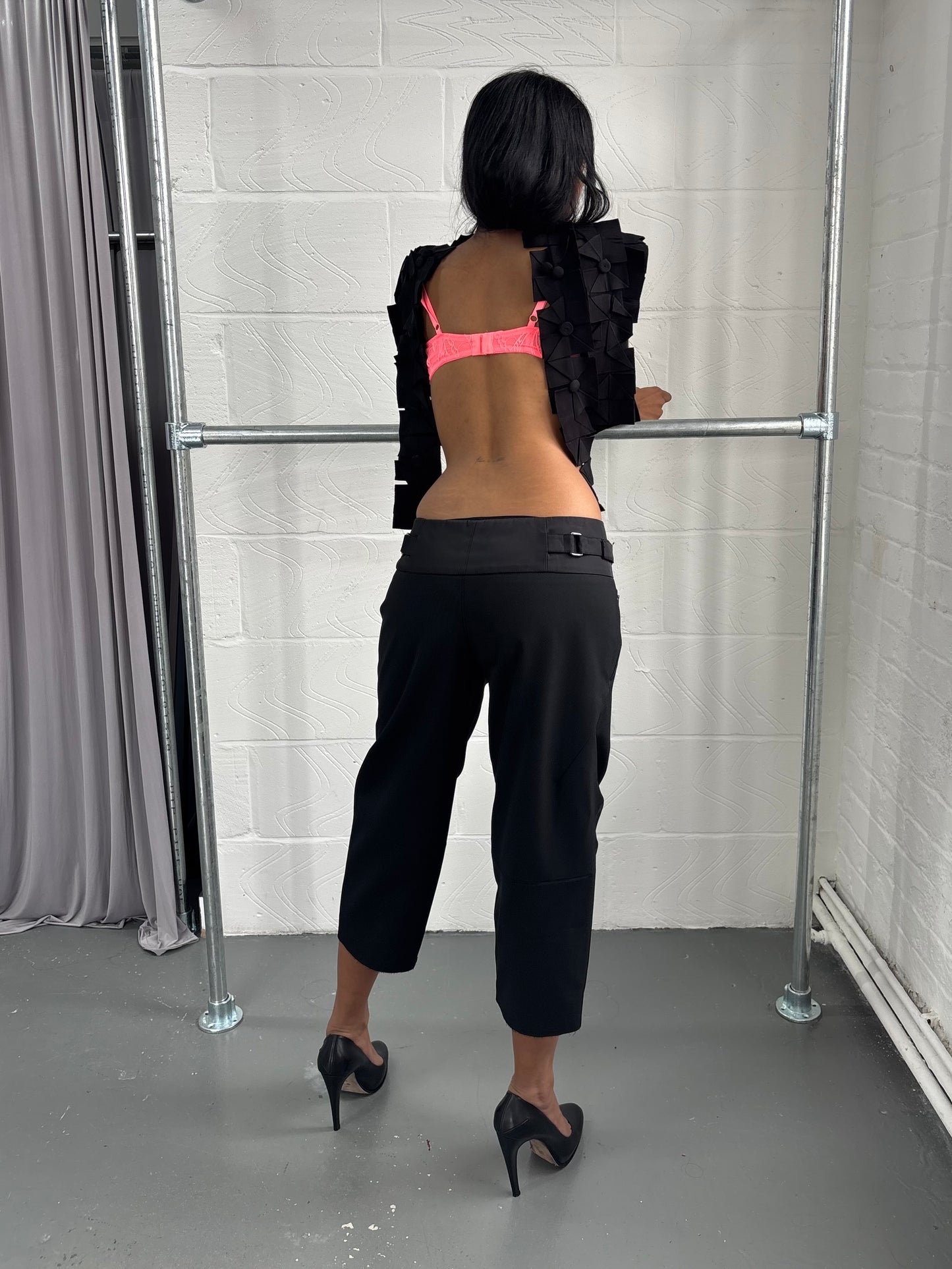 PRADA SPORT WOOL CROPPED TROUSERS