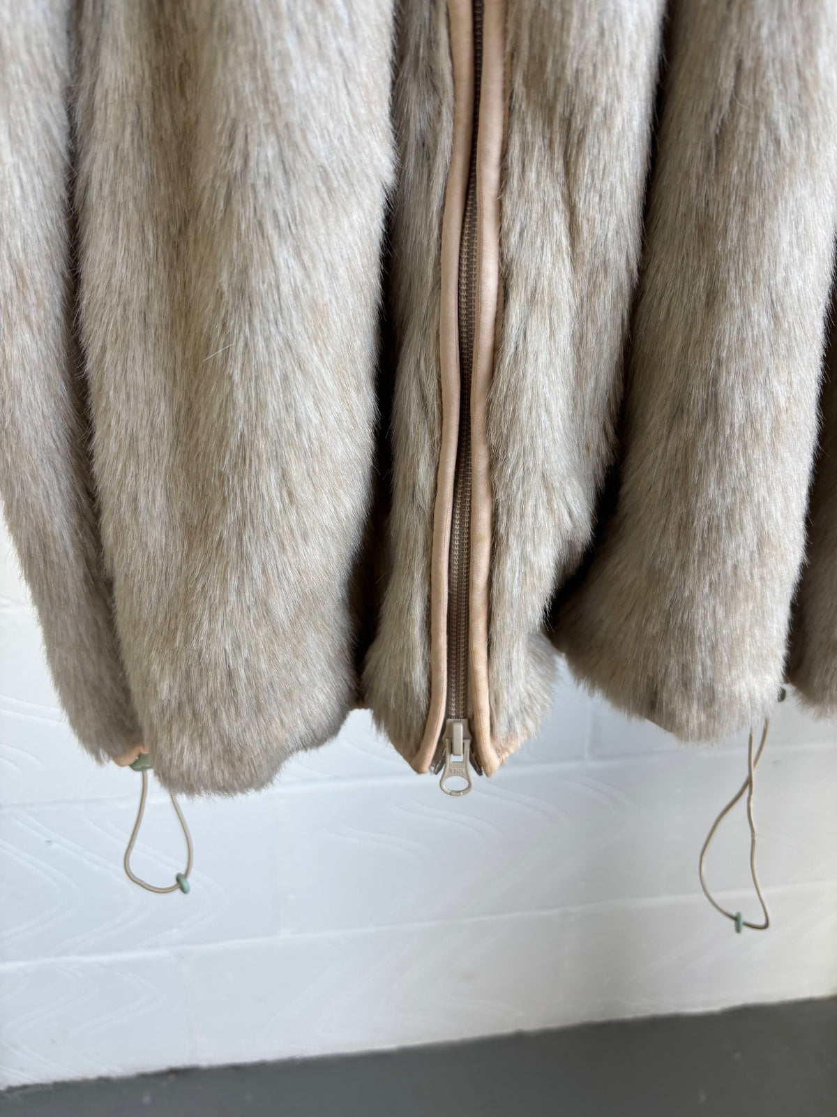 ZUCCA CINCH WAIST FAUX FUR COAT