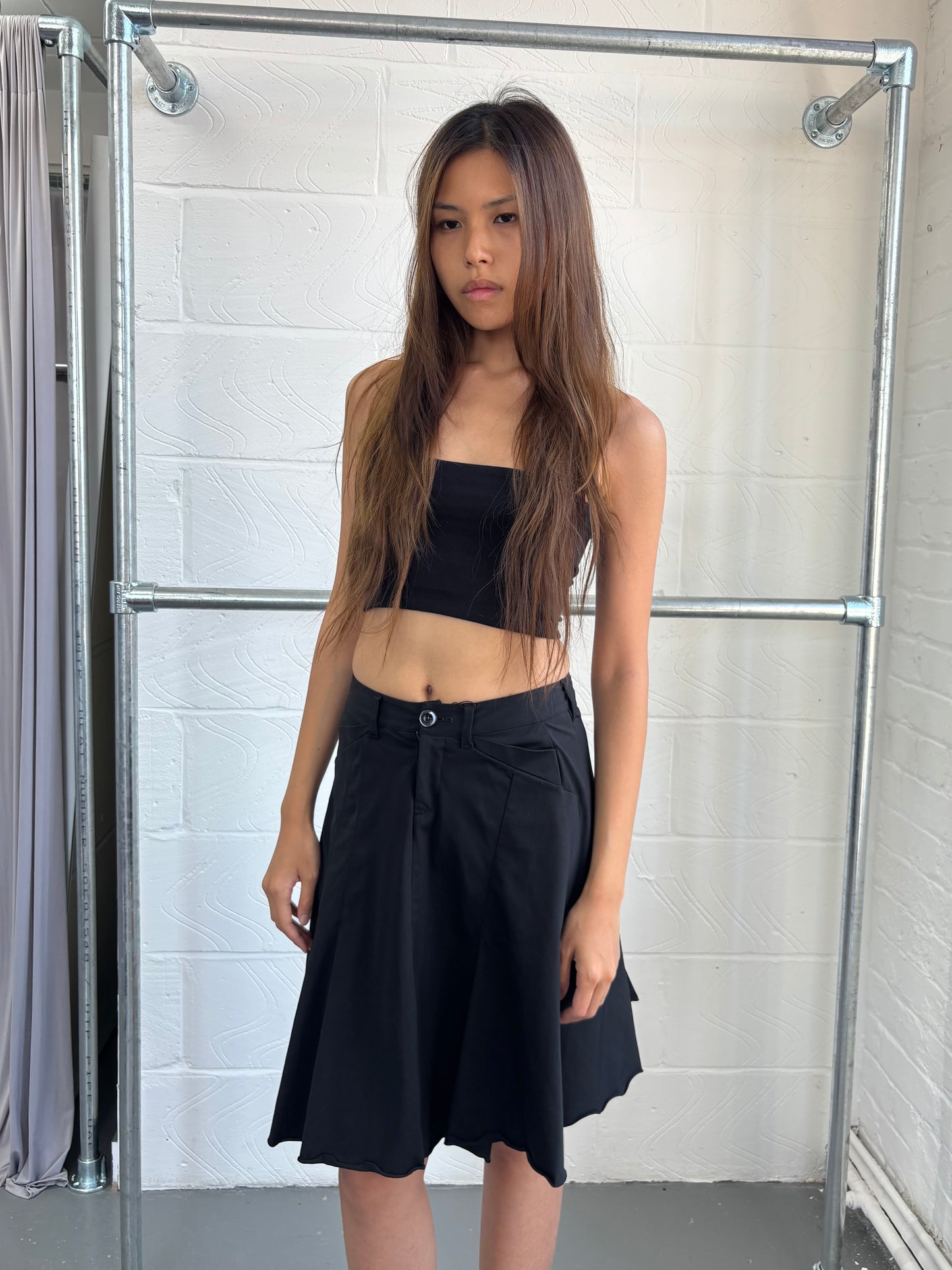 MARITHE FRANCOIS GIRBAUD A-LINE DECONSTRUCTED SKIRT