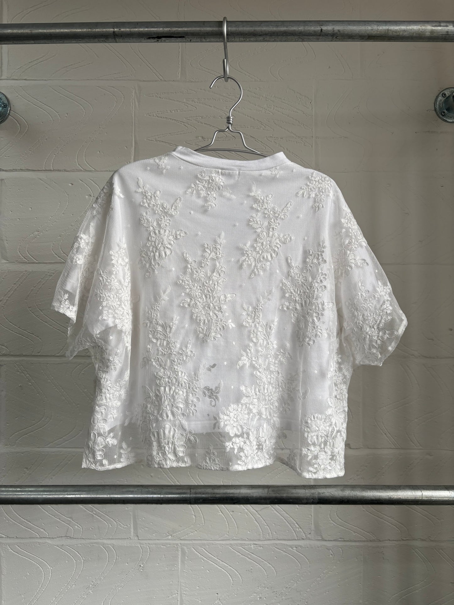 JAPANESE DESIGNER FLORAL NET LAYER T-SHIRT