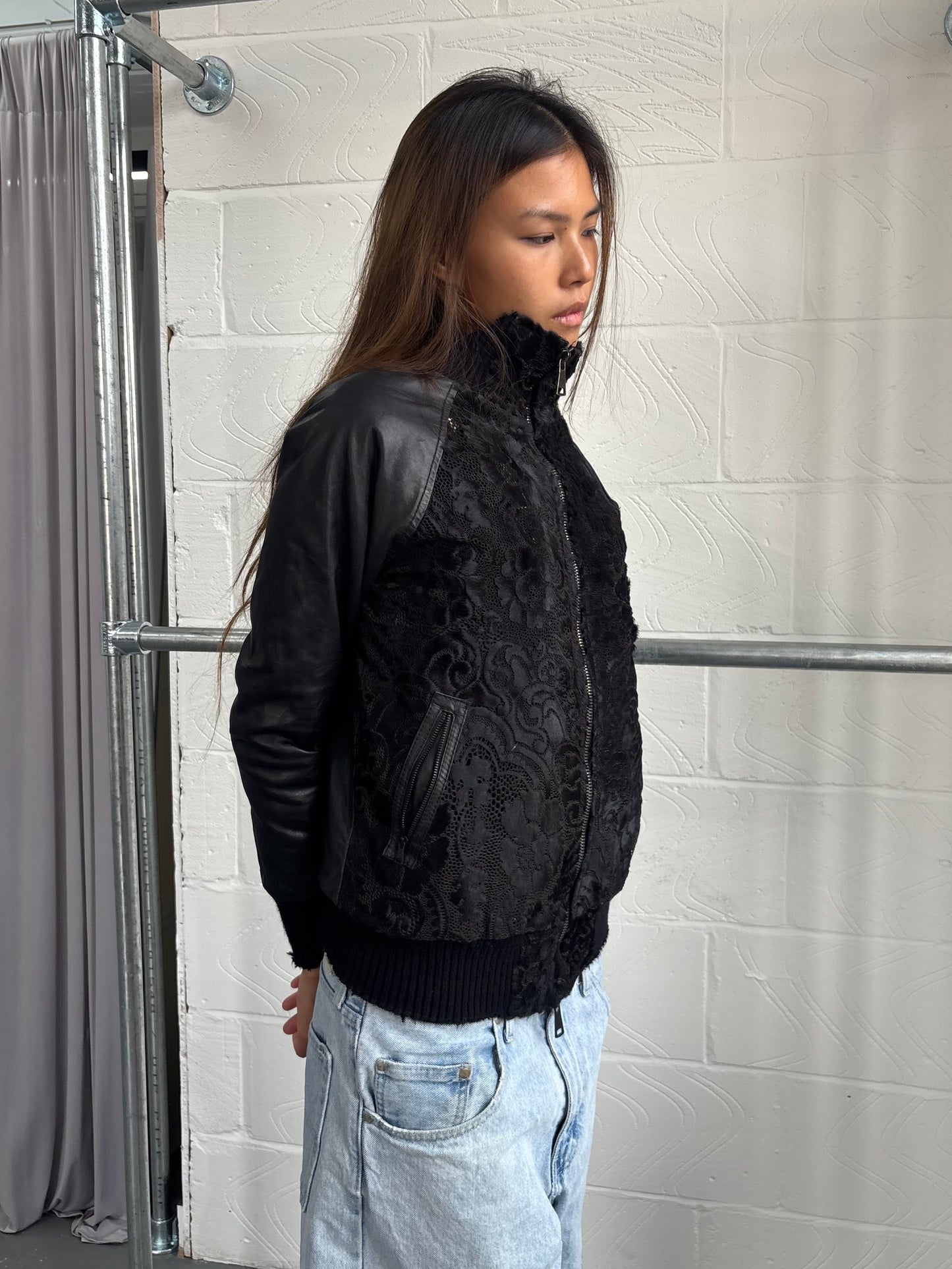 GIORGIO BRATO LEATHER PONY HAIR JACKET