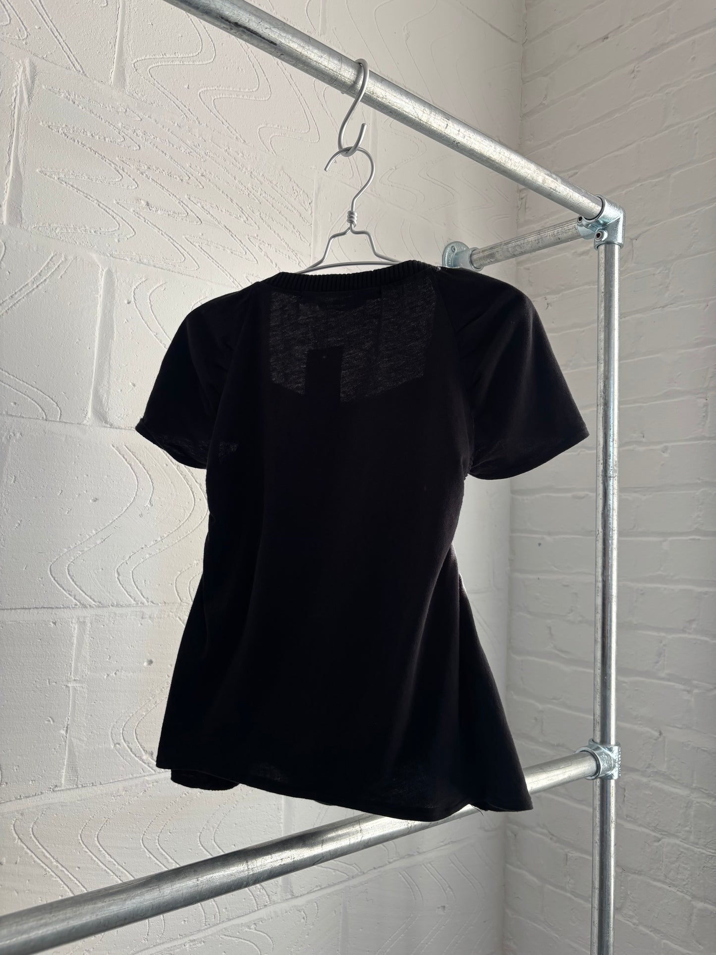 ITALIAN DESIGNER SHIRRED JERSEY TOP
