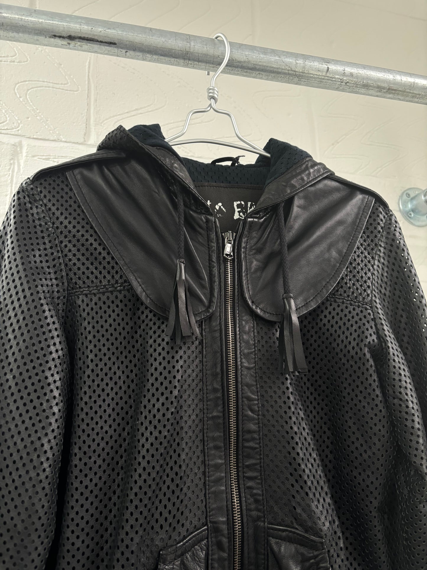 GIORGIO BRATO PERFORATED LEATHER JACKET