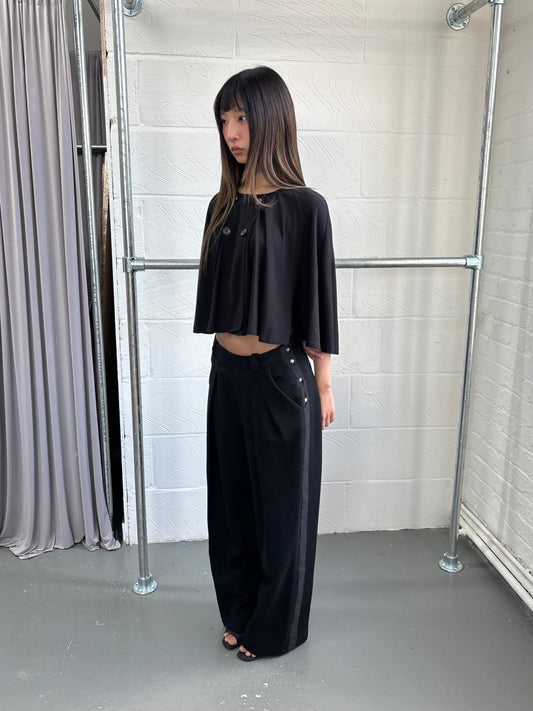 ITALIAN DESIGNER WOOL PLEATED TROUSERS