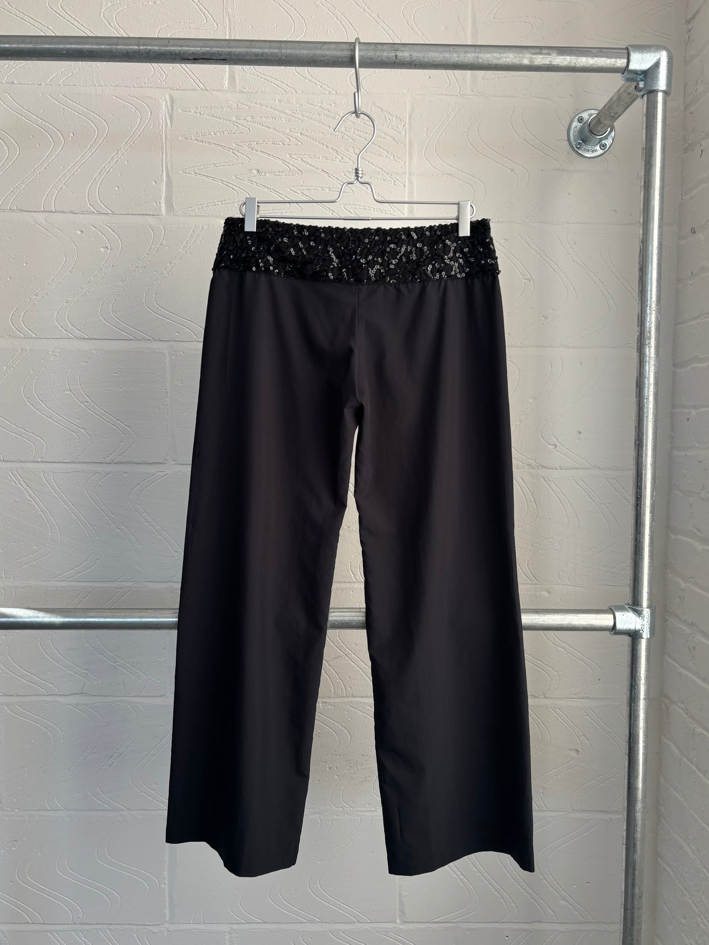 FRENCH DESIGNER TROUSERS WITH SEQUIN WAISTBAND