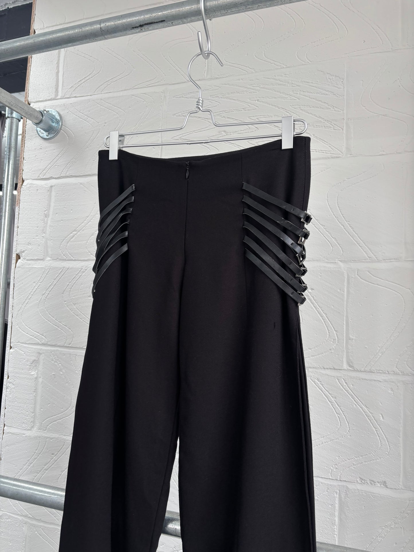 WOOL BLEND BUCKLE TROUSERS