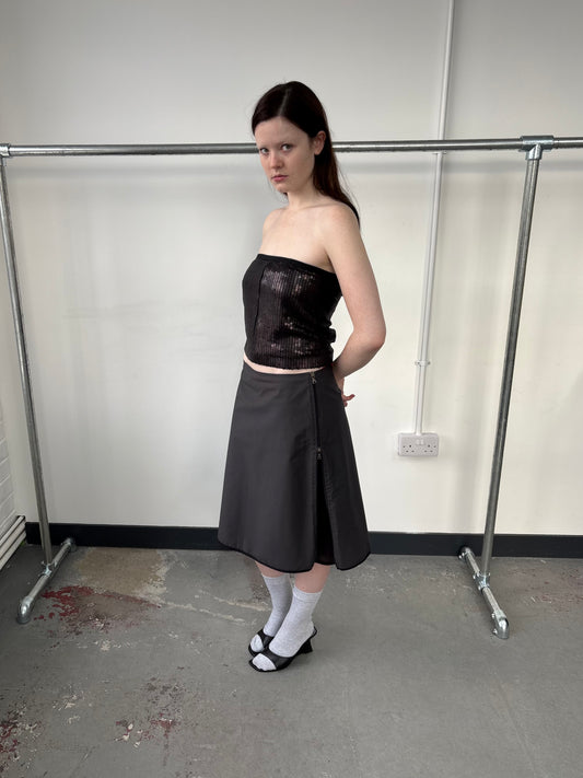 PRADA SPORT ZIP DETAIL SKIRT