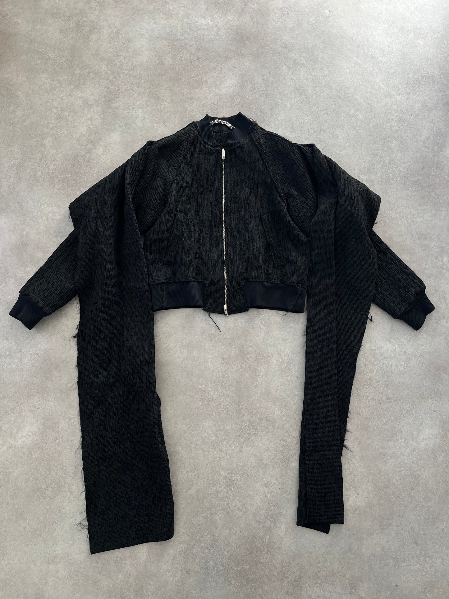 MEGMIURA SS17 DISTRESSED WRAP BOMBER