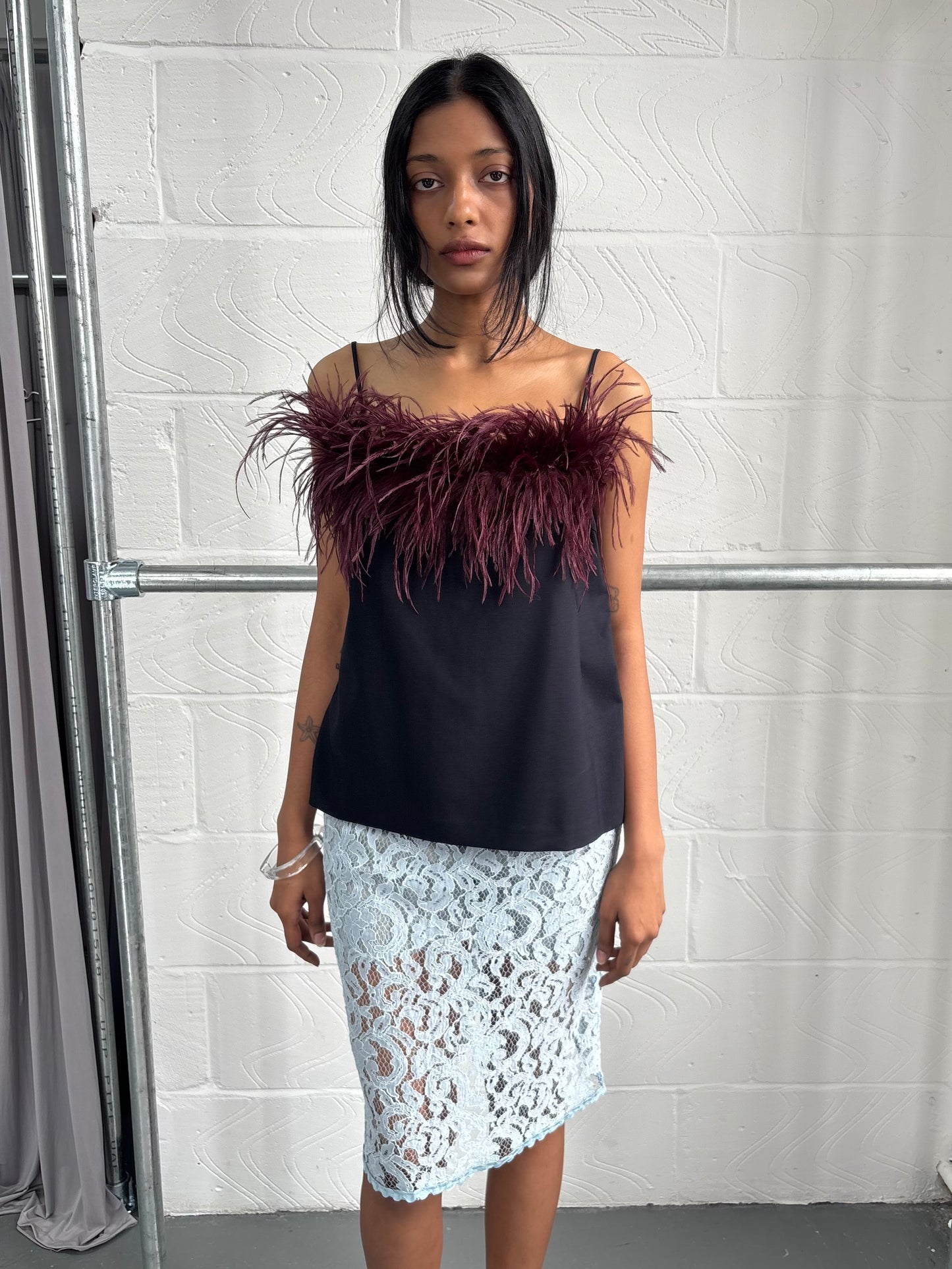 REAL FEATHER CAMI TOP