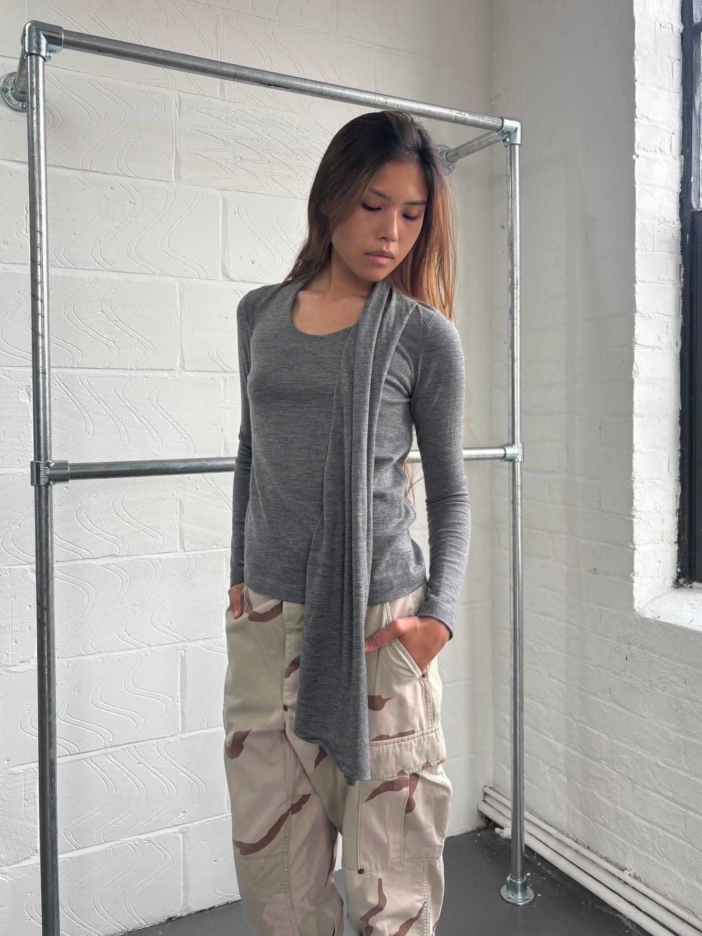 BALENCIAGA 2011 VIRGIN WOOL DRAPE JUMPER