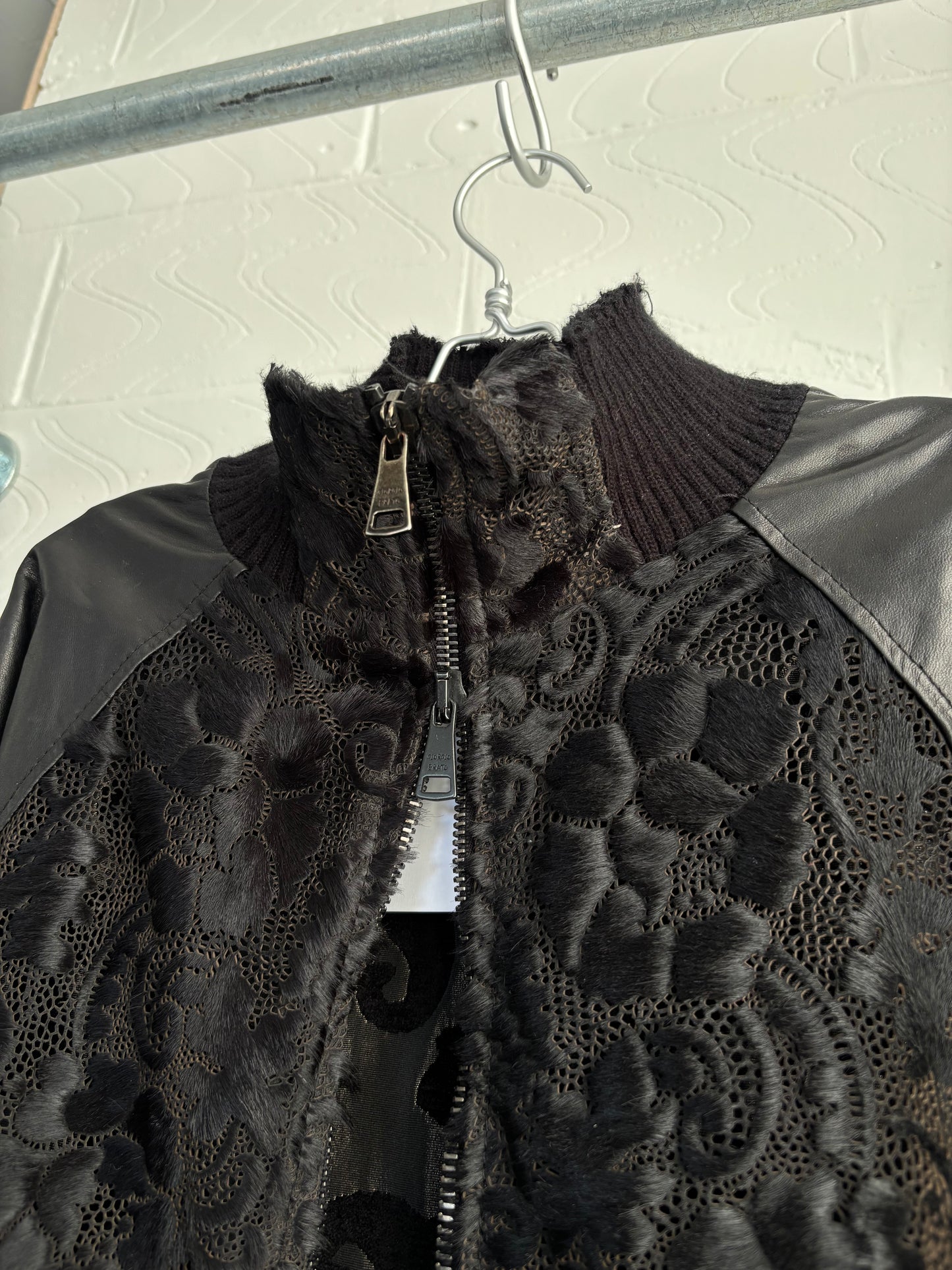 GIORGIO BRATO LEATHER PONY HAIR JACKET