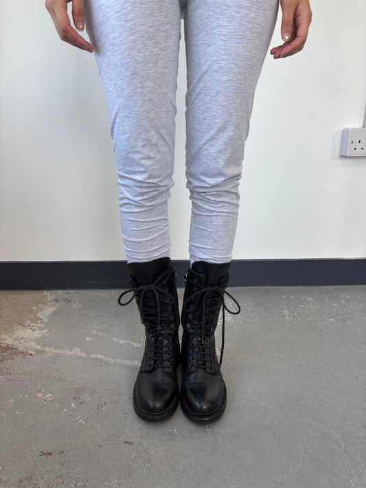 LEATHER LACE UP BOOTS