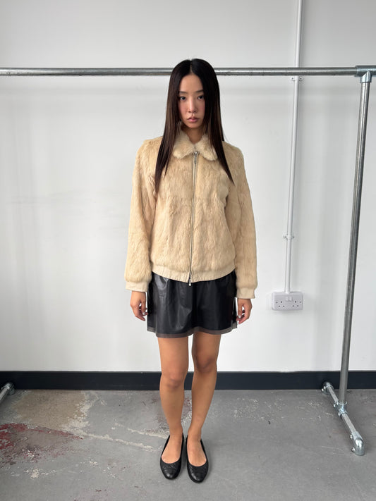 REAL FUR AND LEATHER JACKET