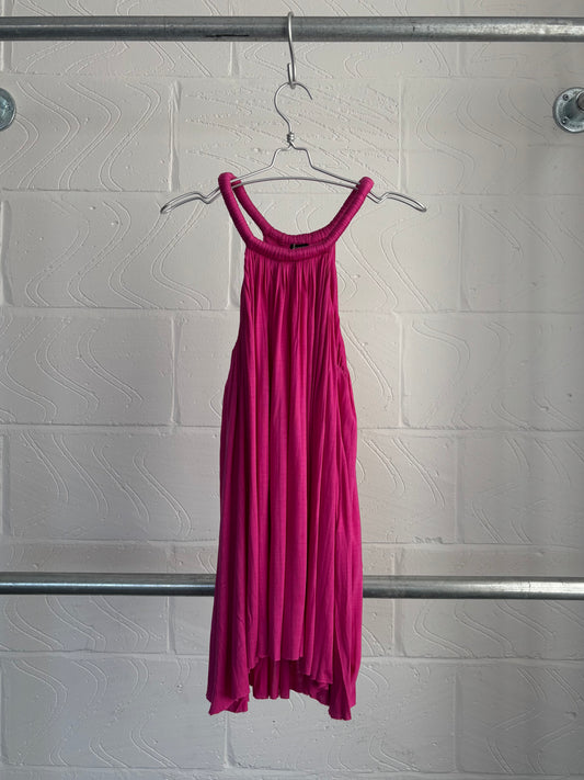SILK FUCHSIA PINK DRAPE TANK