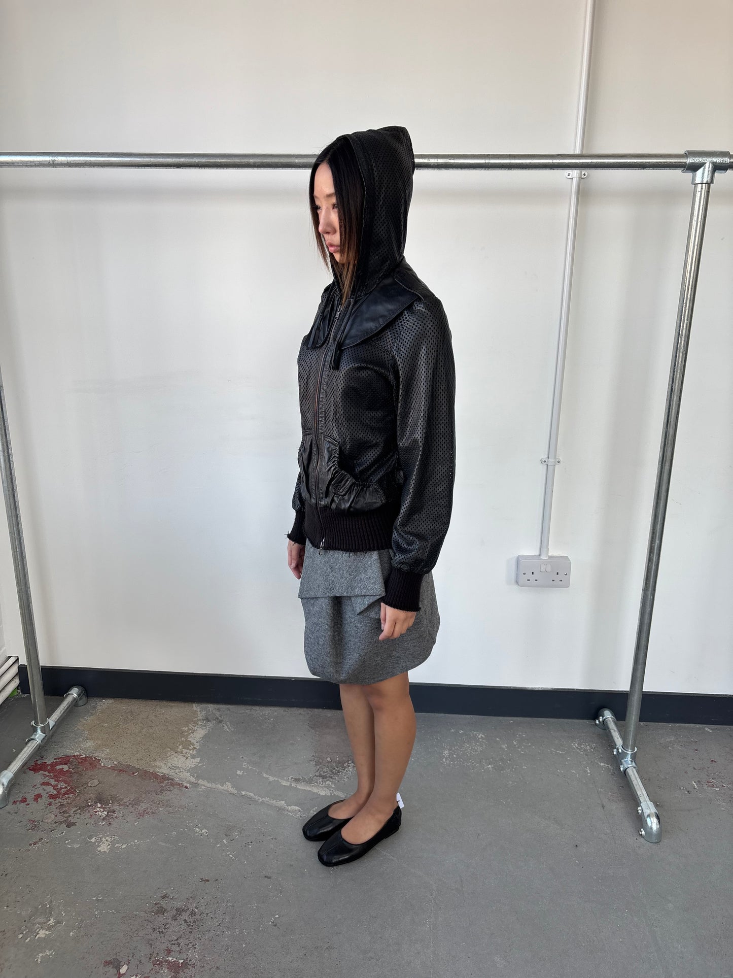 GIORGIO BRATO PERFORATED LEATHER JACKET