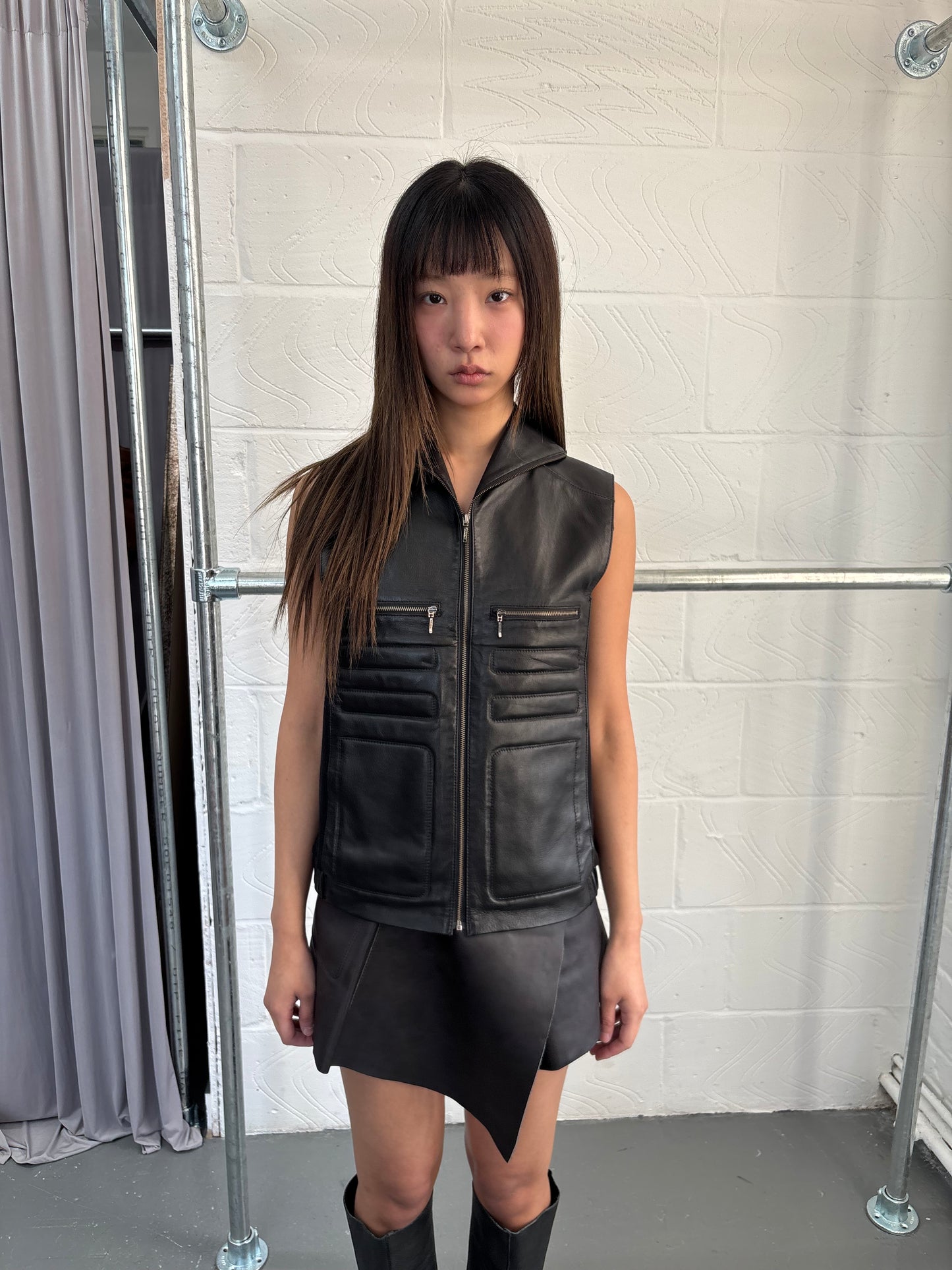 JAPANESE DESIGNER LEATHER MOTO VEST