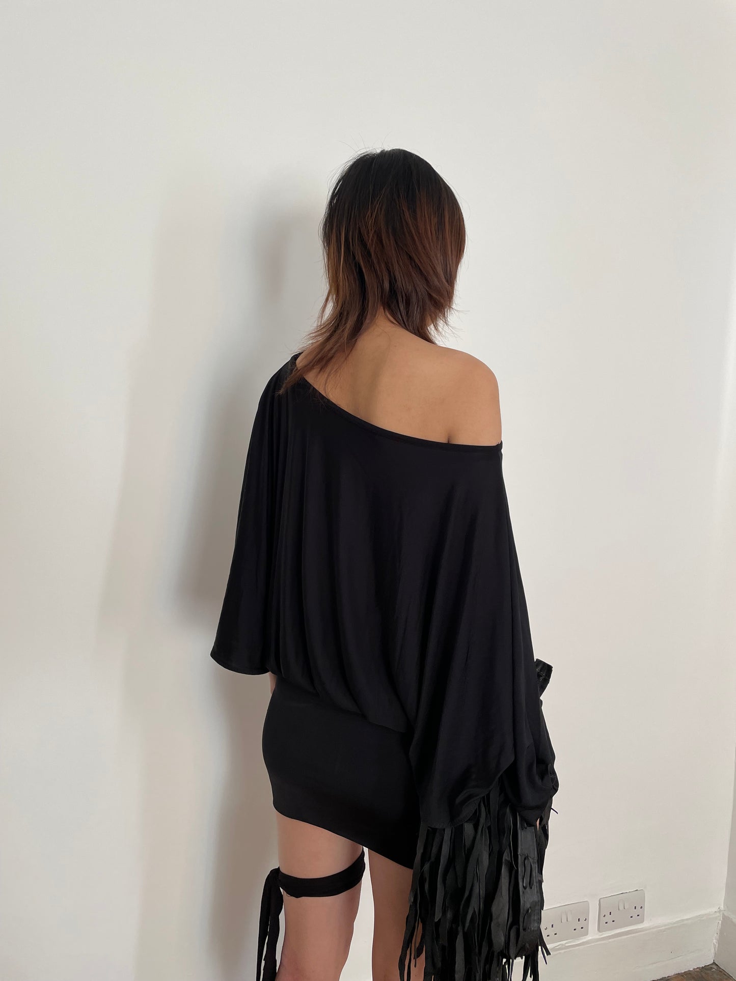 ITALIAN DESIGNER SLINKY DRAPE DRESS