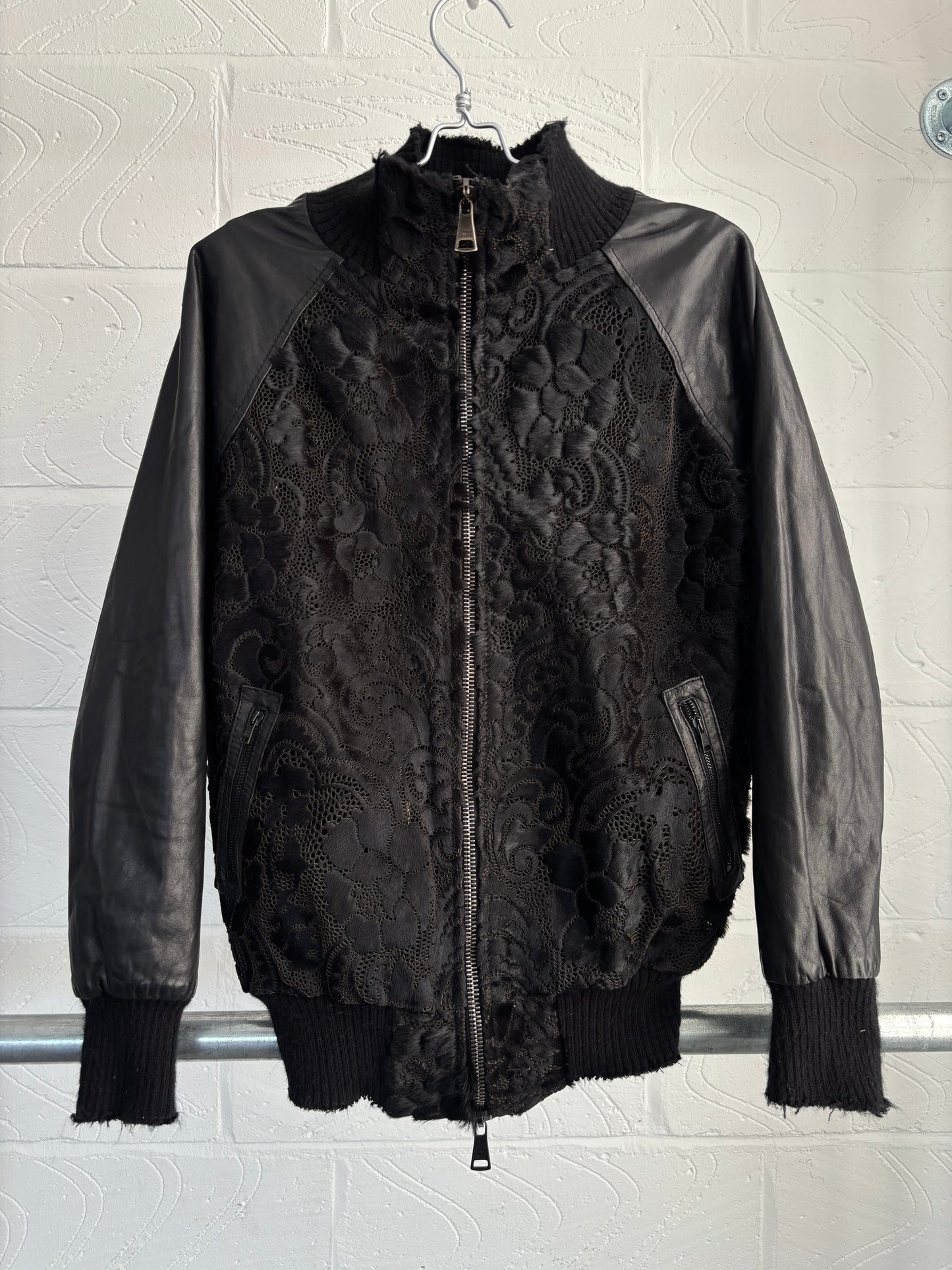 GIORGIO BRATO LEATHER PONY HAIR JACKET