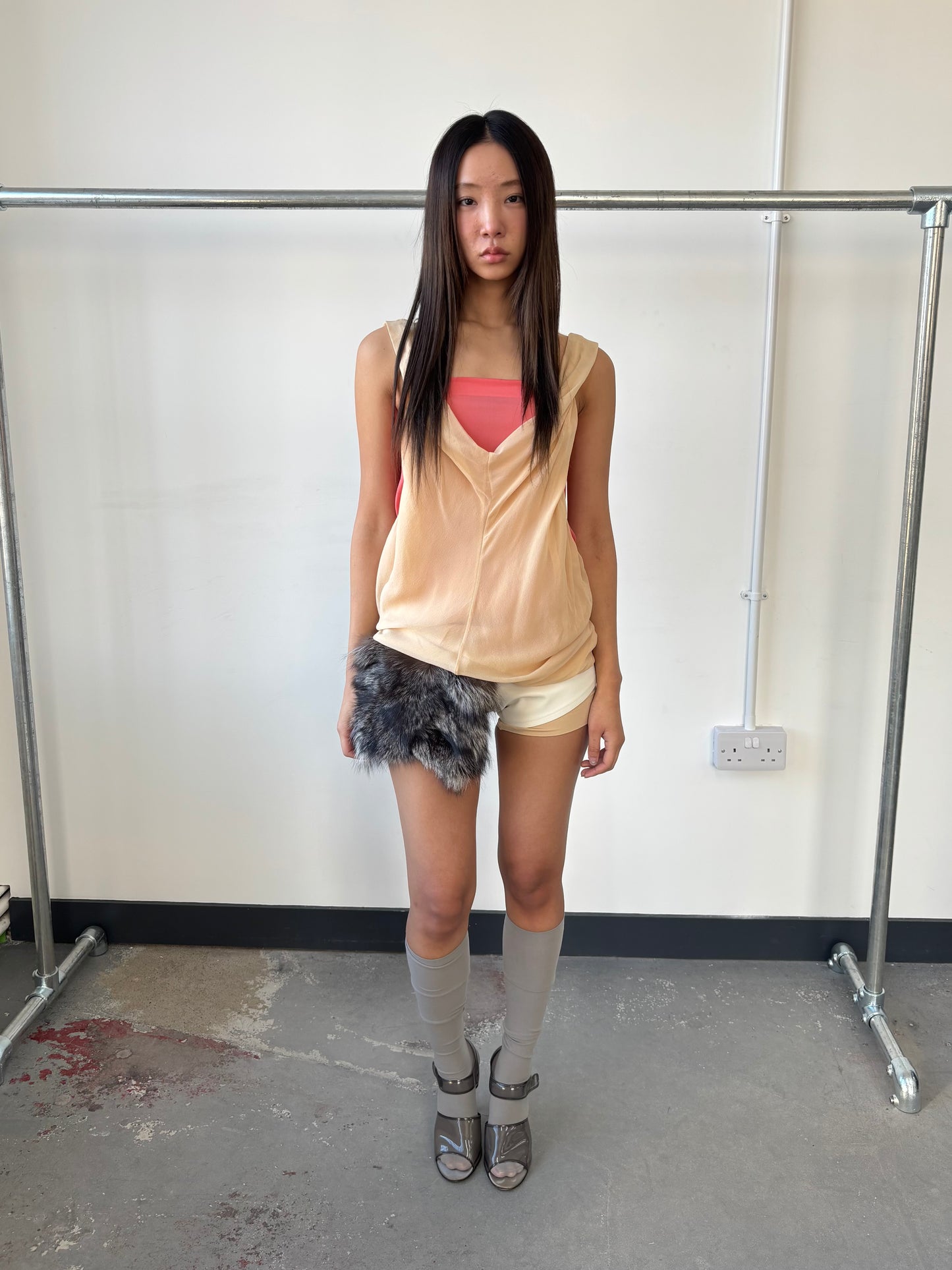 SILK LAYERED DRAPE VEST