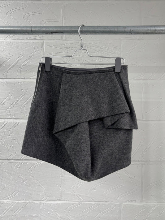 WOOL FOLDED MINI SKIRT