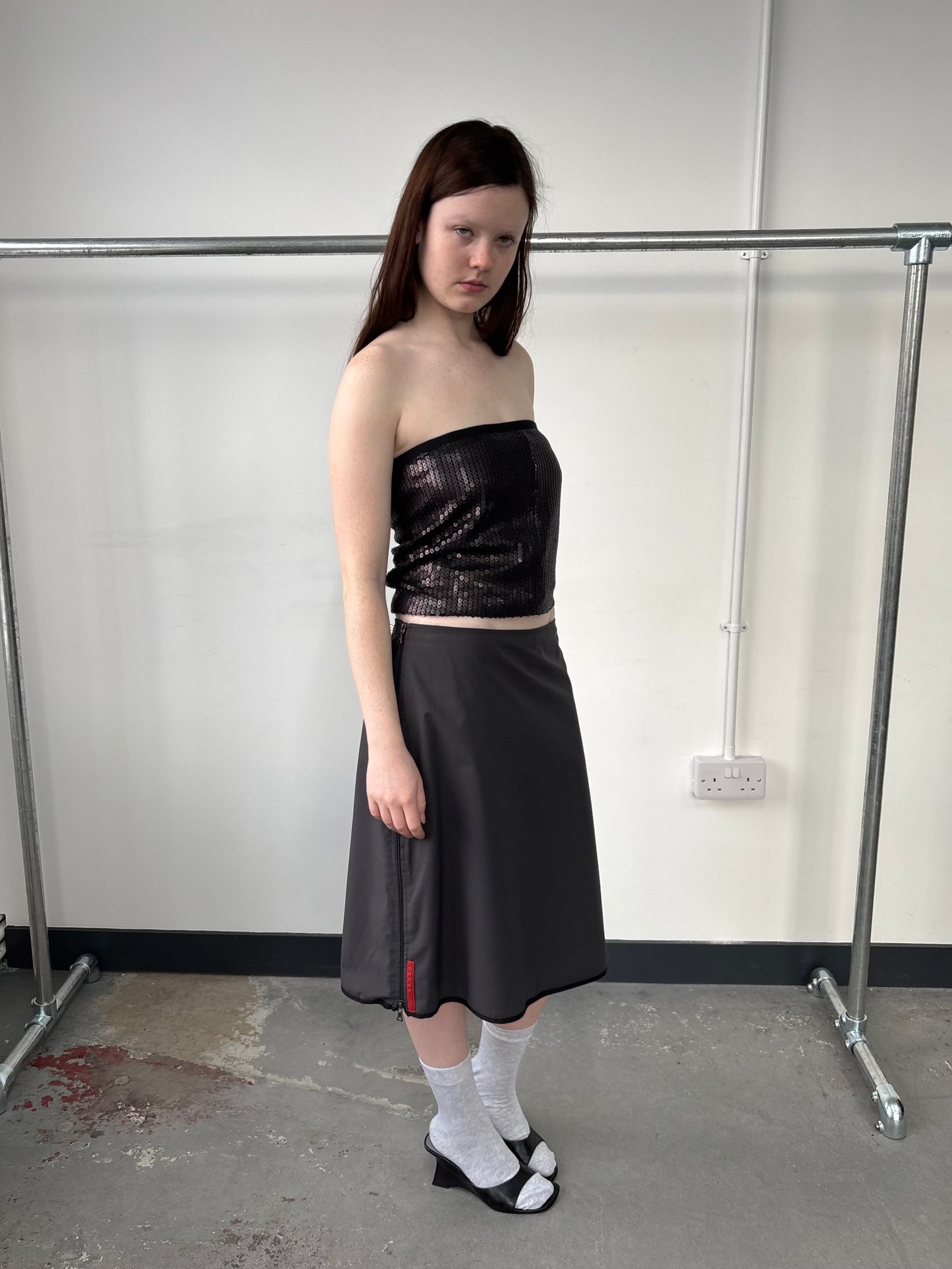 PRADA SPORT ZIP DETAIL SKIRT