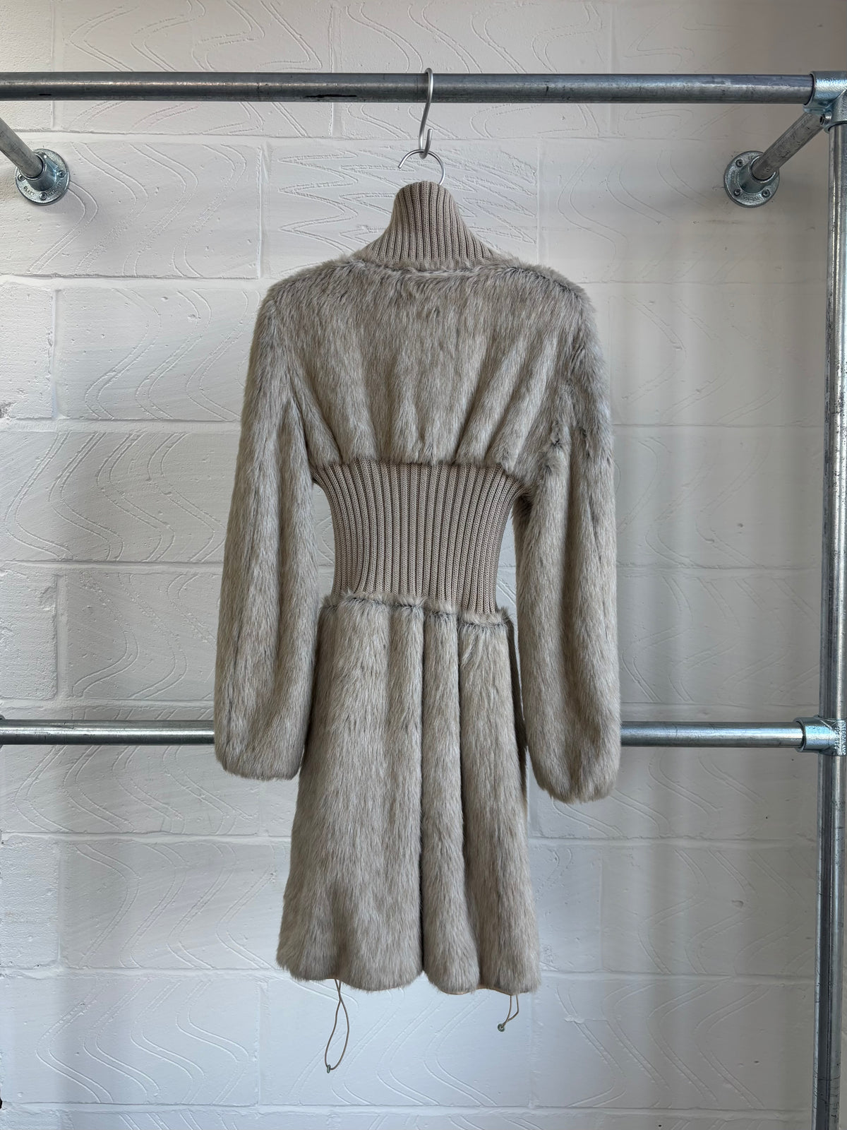 ZUCCA CINCH WAIST FAUX FUR COAT