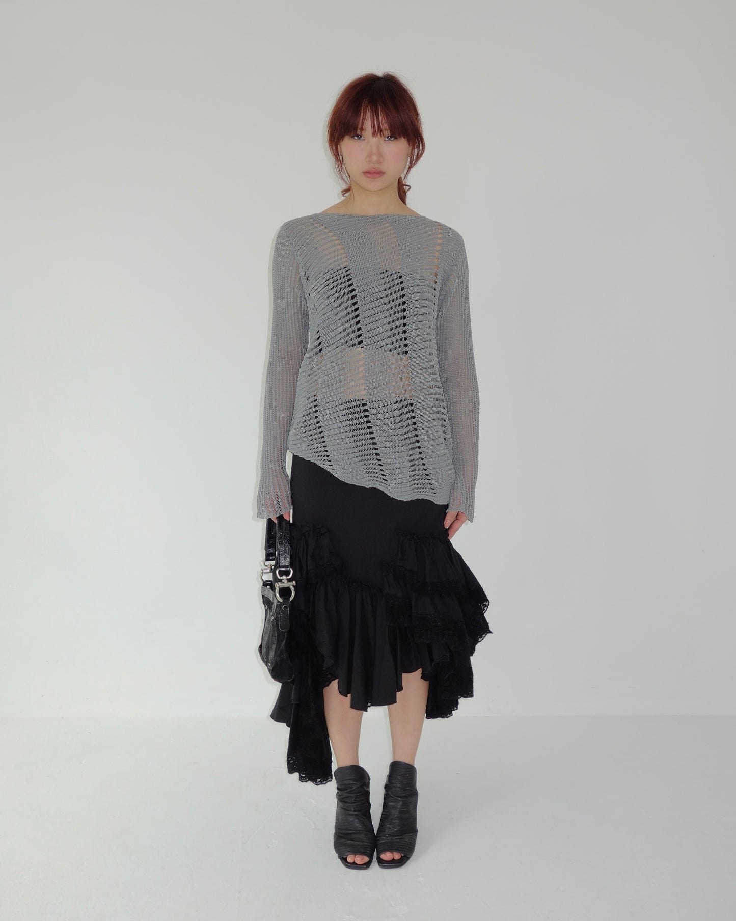 SARAH PACINI ASYMMETRIC WIDE KNIT JUMPER