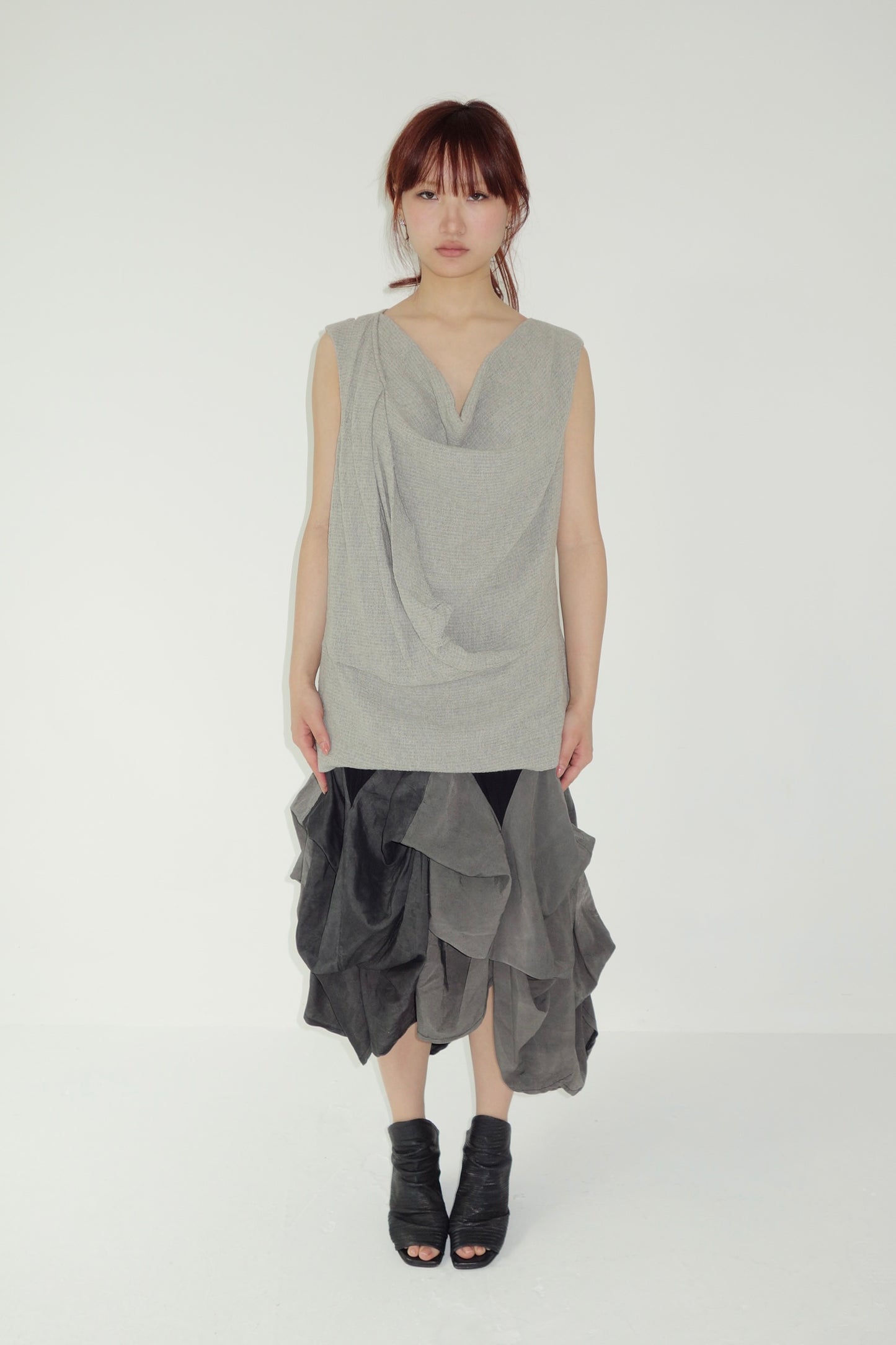 GREY DRAPED TANK