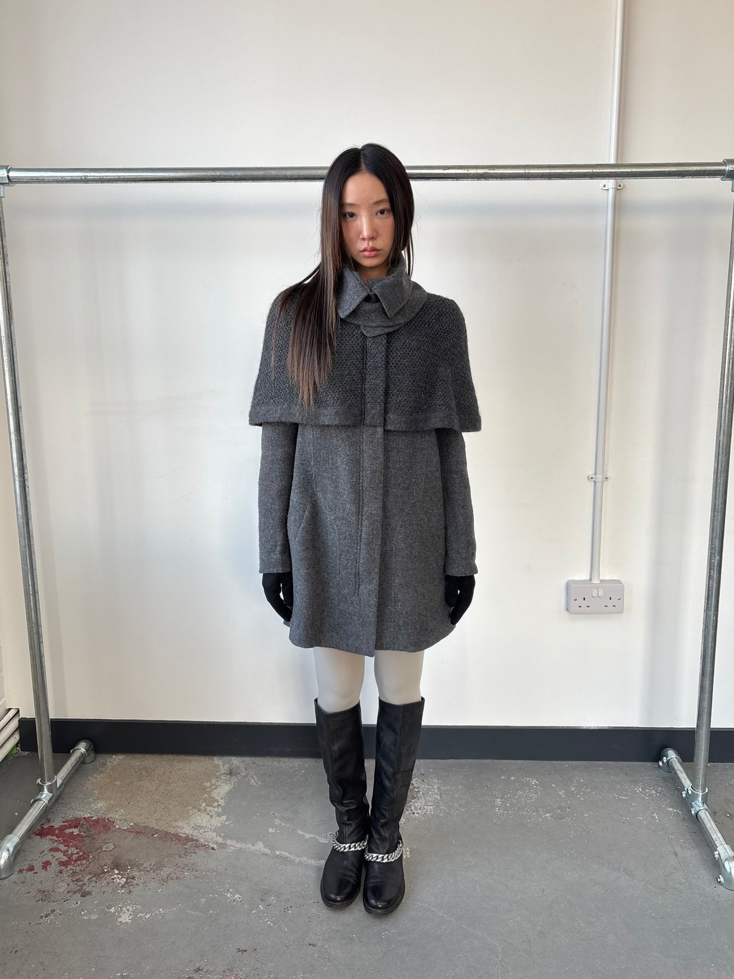 KOREAN WOOL LAYERED PEA COAT