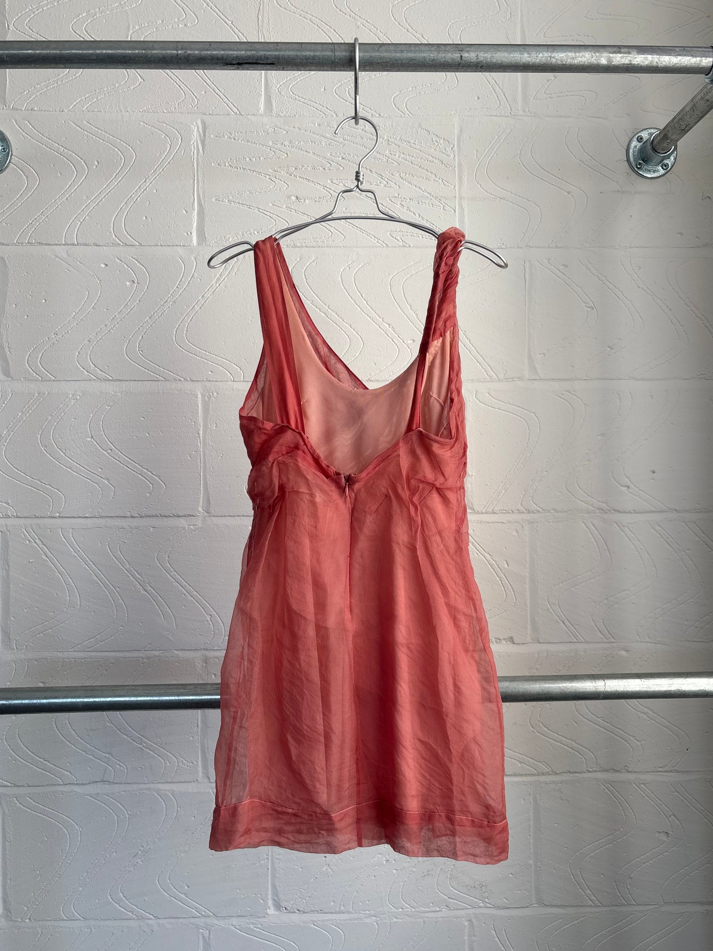 BCBGMAXARZIA RUNWAY LINE SILK DRESS