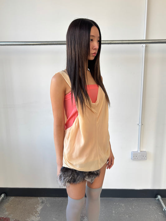 SILK LAYERED DRAPE VEST