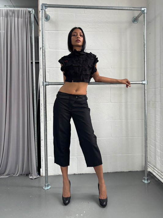 PRADA SPORT WOOL CROPPED TROUSERS