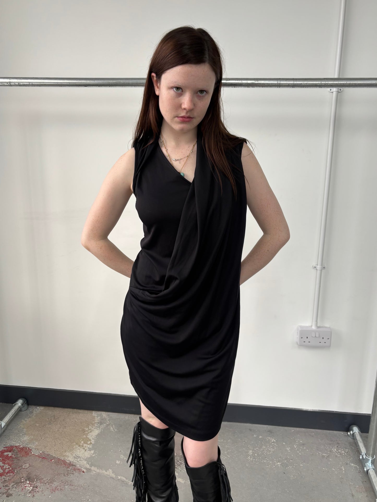 ITALIAN DESIGNER DRAPE DRESS